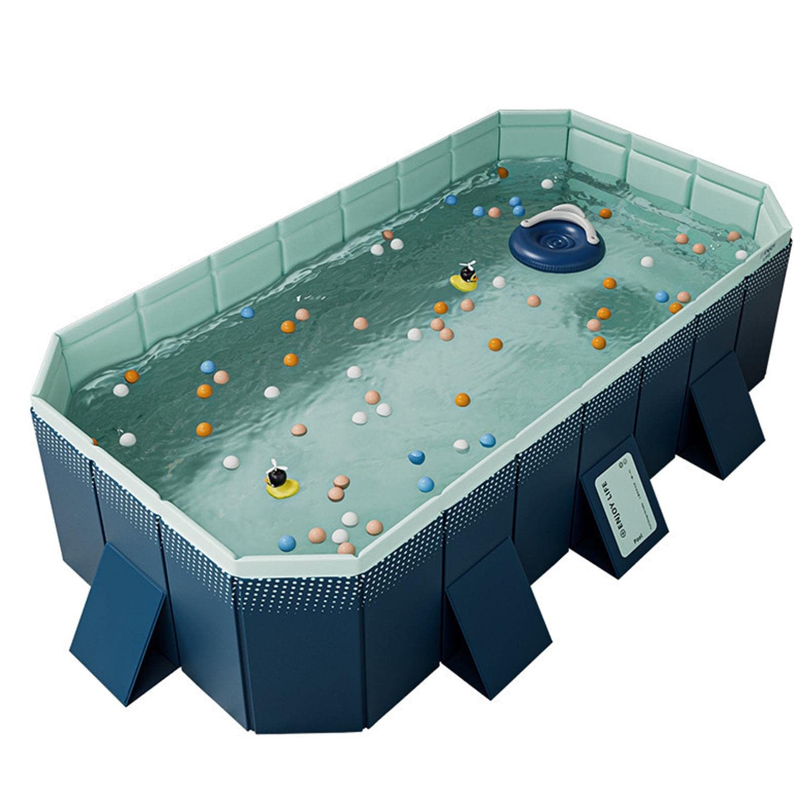 Premium Rectangular Above Ground Swimming Pool - Large 77.56x42.13x17.72 Inch Collapsible Inflatable-Free Bathing Tub | Thickened Portable Family Pool for Adults, Kids & Friends | Perfect for Backyard, Summer Parties & Outdoor Relaxation
