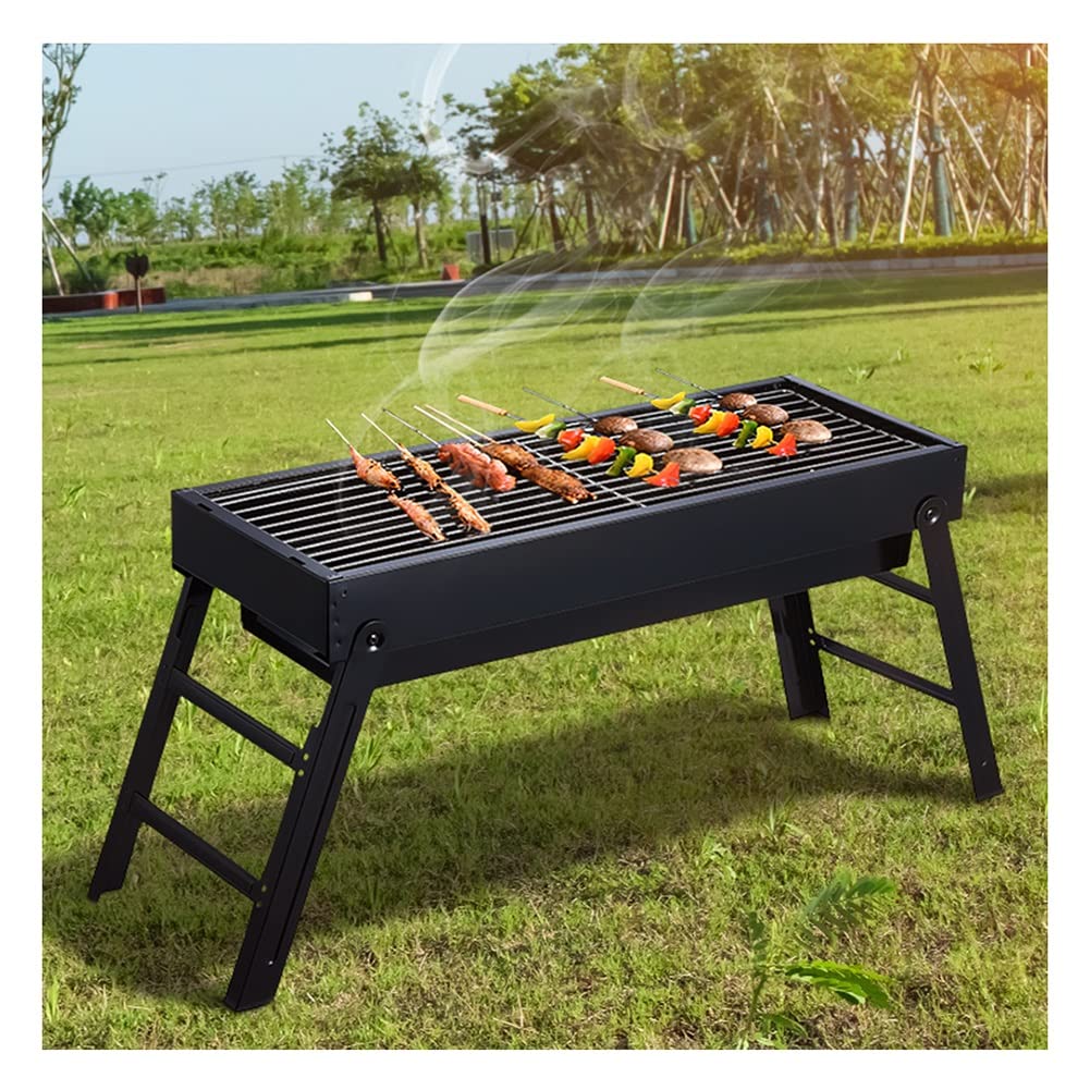 Portable Folding Charcoal Grill - Compact Camping Stove for Outdoor Cooking, Hiking, Backpacking & Picnics | Ventilated Combustion Design | Black (Size A) - Perfect for Campfire Meals, Tailgating & Backyard BBQs