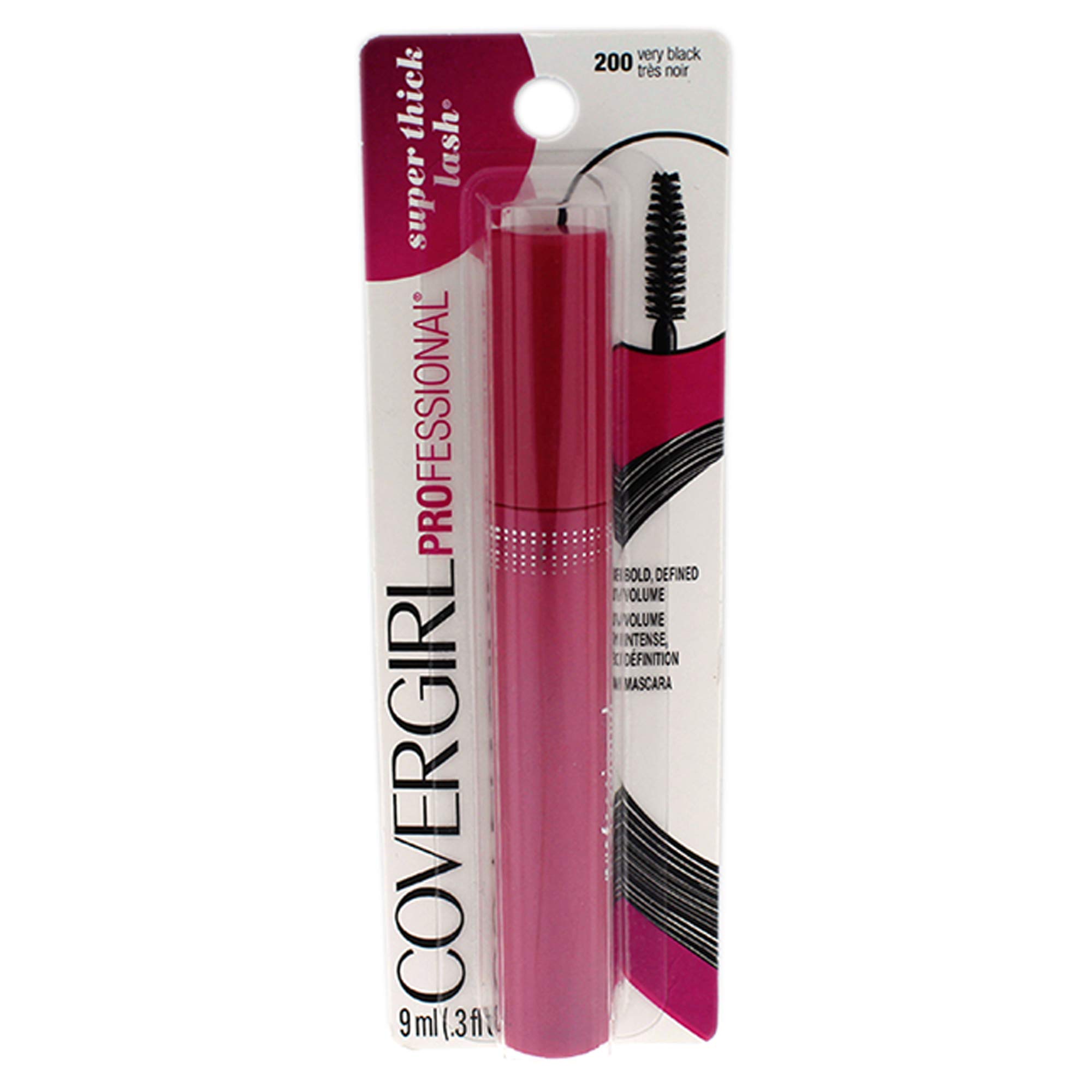 Covergirl Professional Super Thick Lash Mascara - Volumizing & Lengthening Waterproof Formula, Very Black (0.3 Fl Oz) for Dramatic Eye Makeup & Everyday Wear
