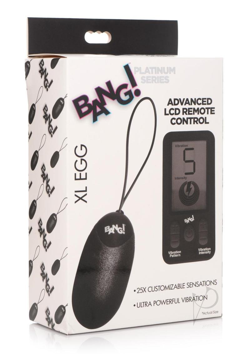 25x Rechargeable Silicone XL Egg Vibrator with Wireless Remote Control - Black | Powerful Couples Massager for Bedroom & Travel Use