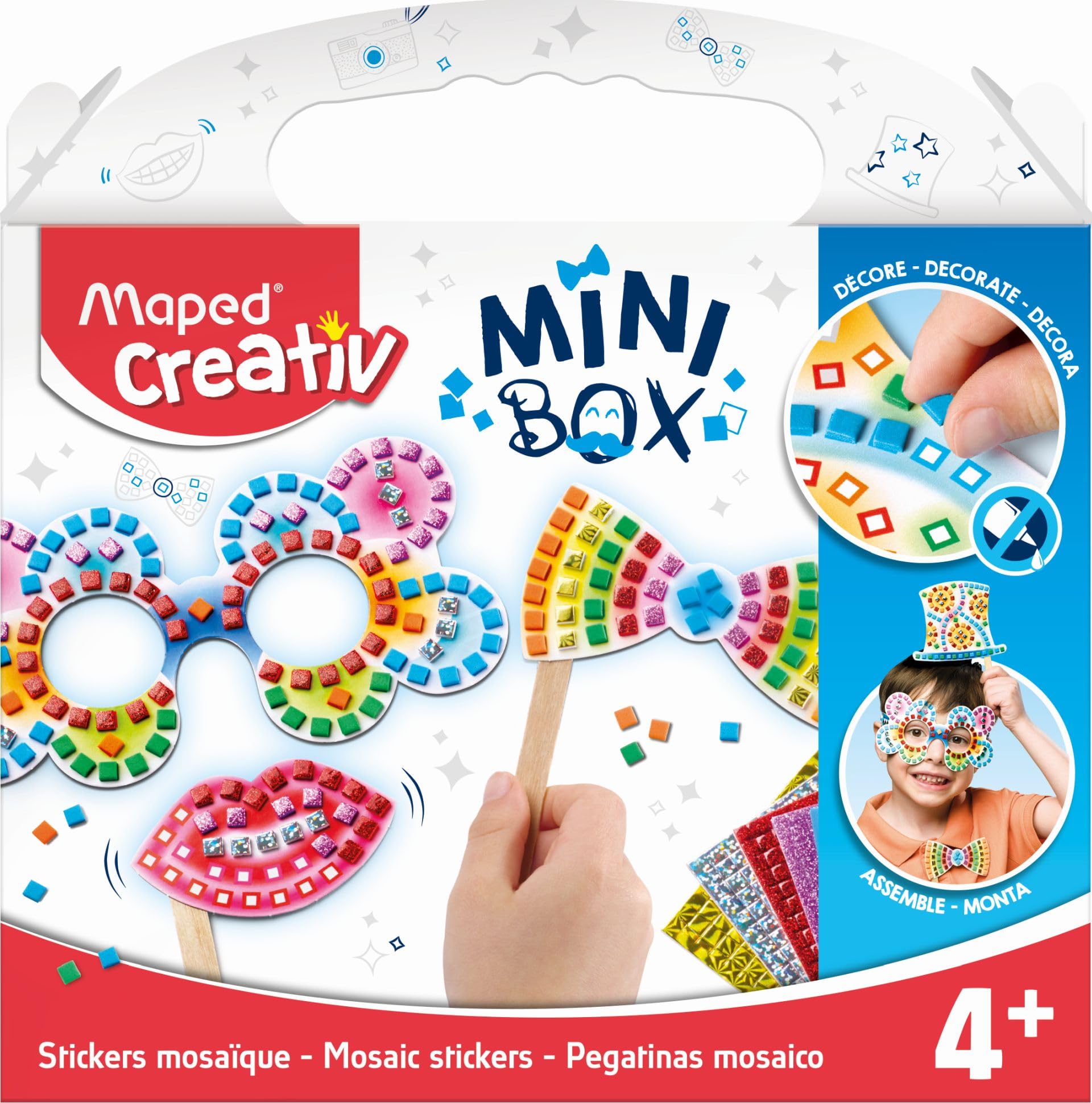 Maped Creativ Mini Box - Mosaic Art Set for Kids | Creative DIY Craft Kit for Children's Art Projects, School Activities & Home Decor