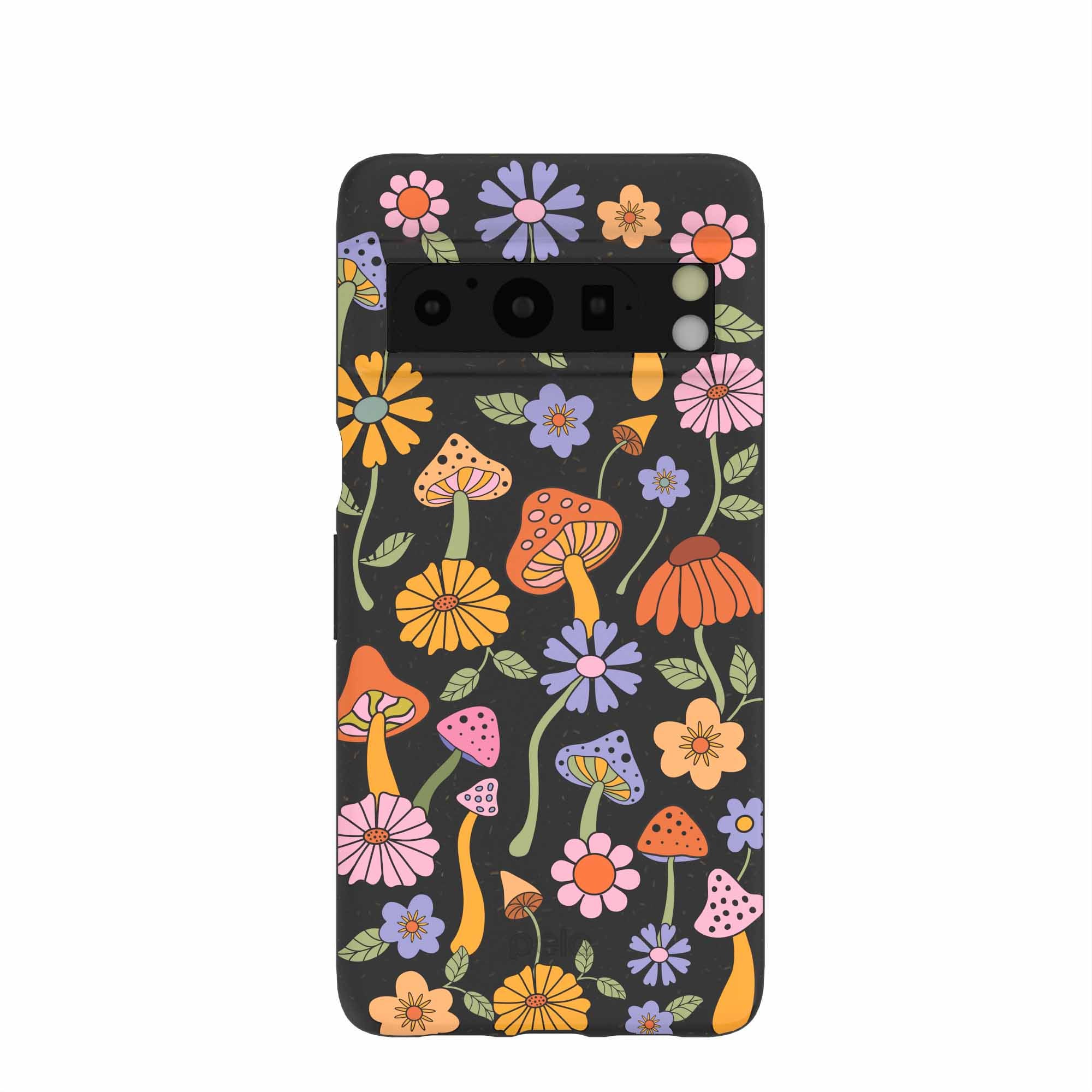 Premium Black Midnight Mushroom Design Google Pixel 8 Pro Case - Slim Protective Phone Cover for Everyday Use, Travel & Outdoor Activities