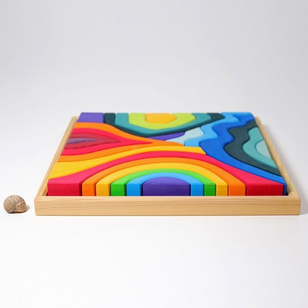 Grimm's Large 4 x 4 cm Four Elements Wooden Building Blocks Set - Perfect for Montessori Education & Creative Play