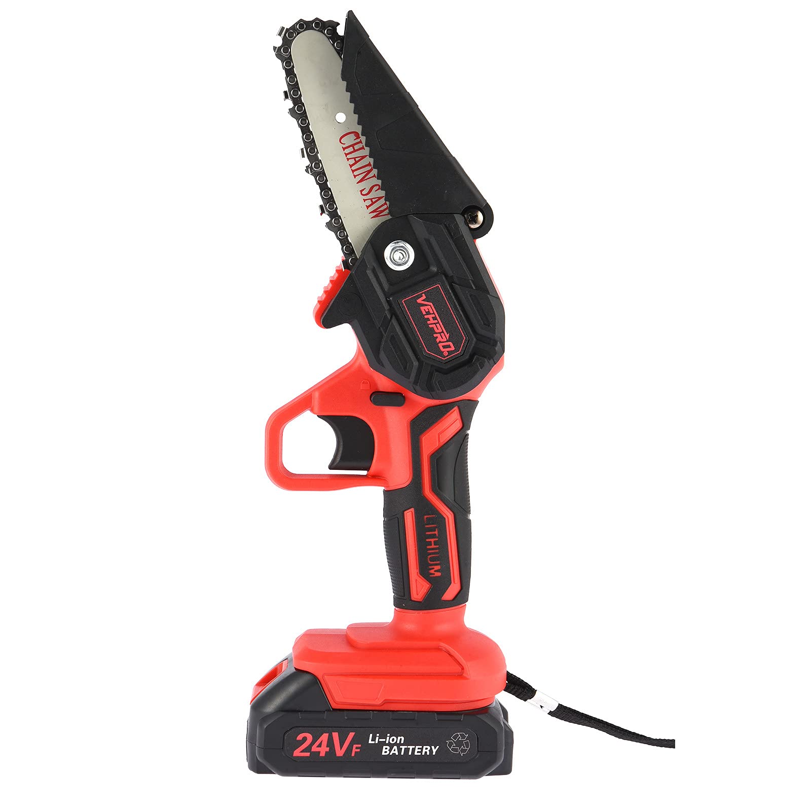 24V Cordless Electric Chainsaw - Lightweight Battery-Powered Wood Cutter with 2 Batteries & Chains - Perfect for Woodworking, Tree Pruning, and DIY Home Projects