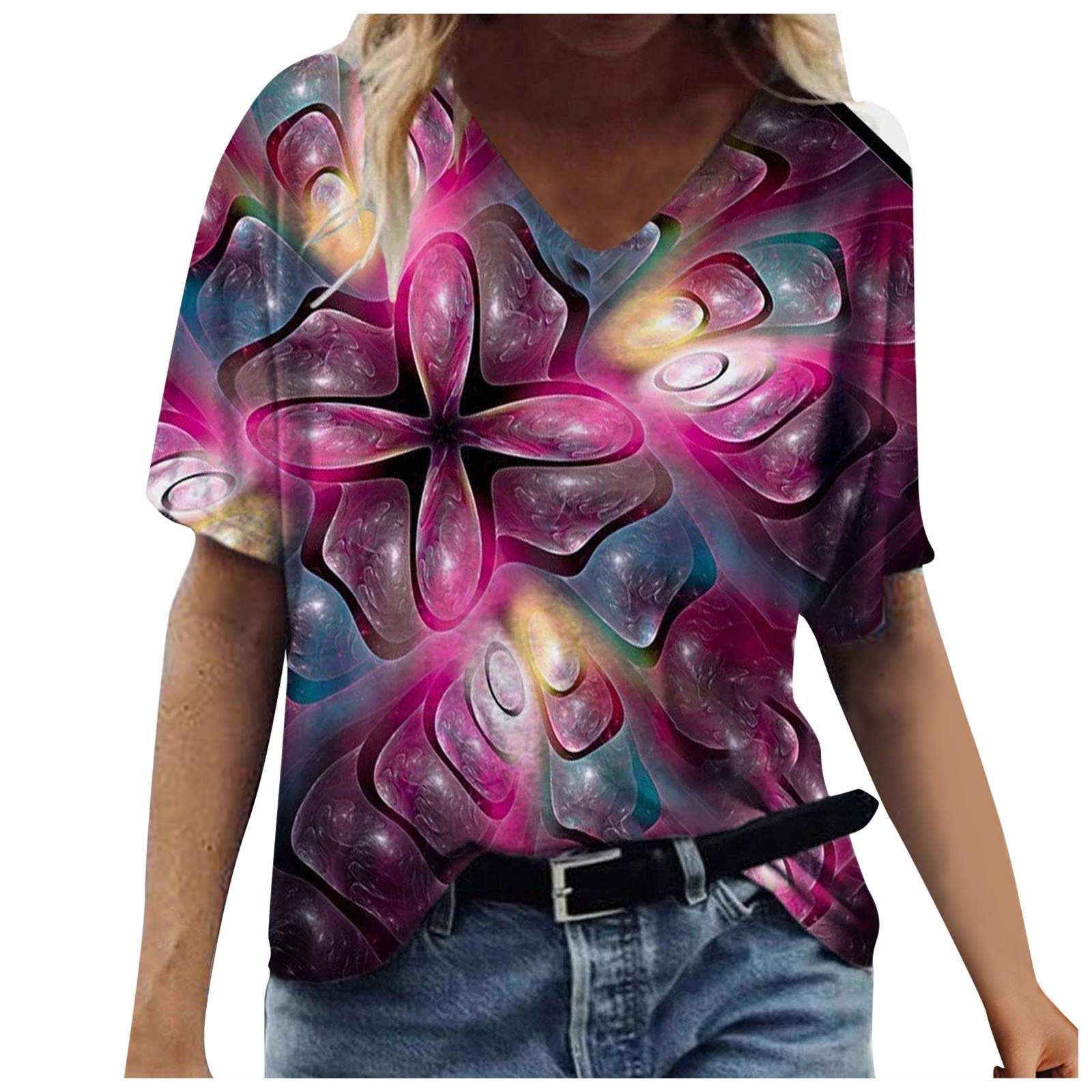 Stylish MOKINGTOP Women's Summer Short Sleeve Tunic T-Shirt with Strappy Cold Shoulder Design - Perfect for Casual Outings, Beach Vacations & Summer Fashion