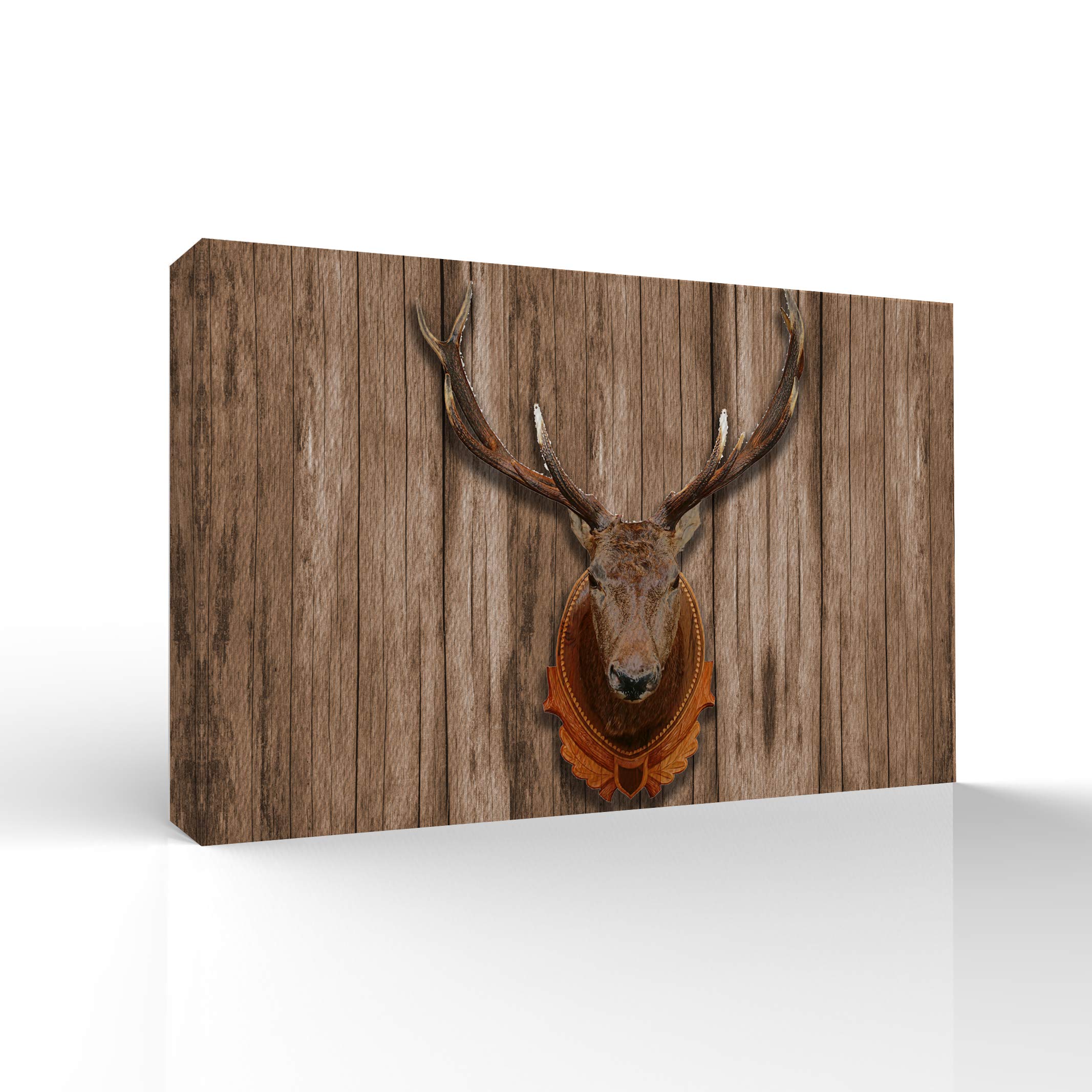 Wall26 - Premium Canvas Wall Art Deer with Animal Horn Giclee Painting - 32x48 Inches - Perfect for Bedroom, Living Room, and Home Decoration