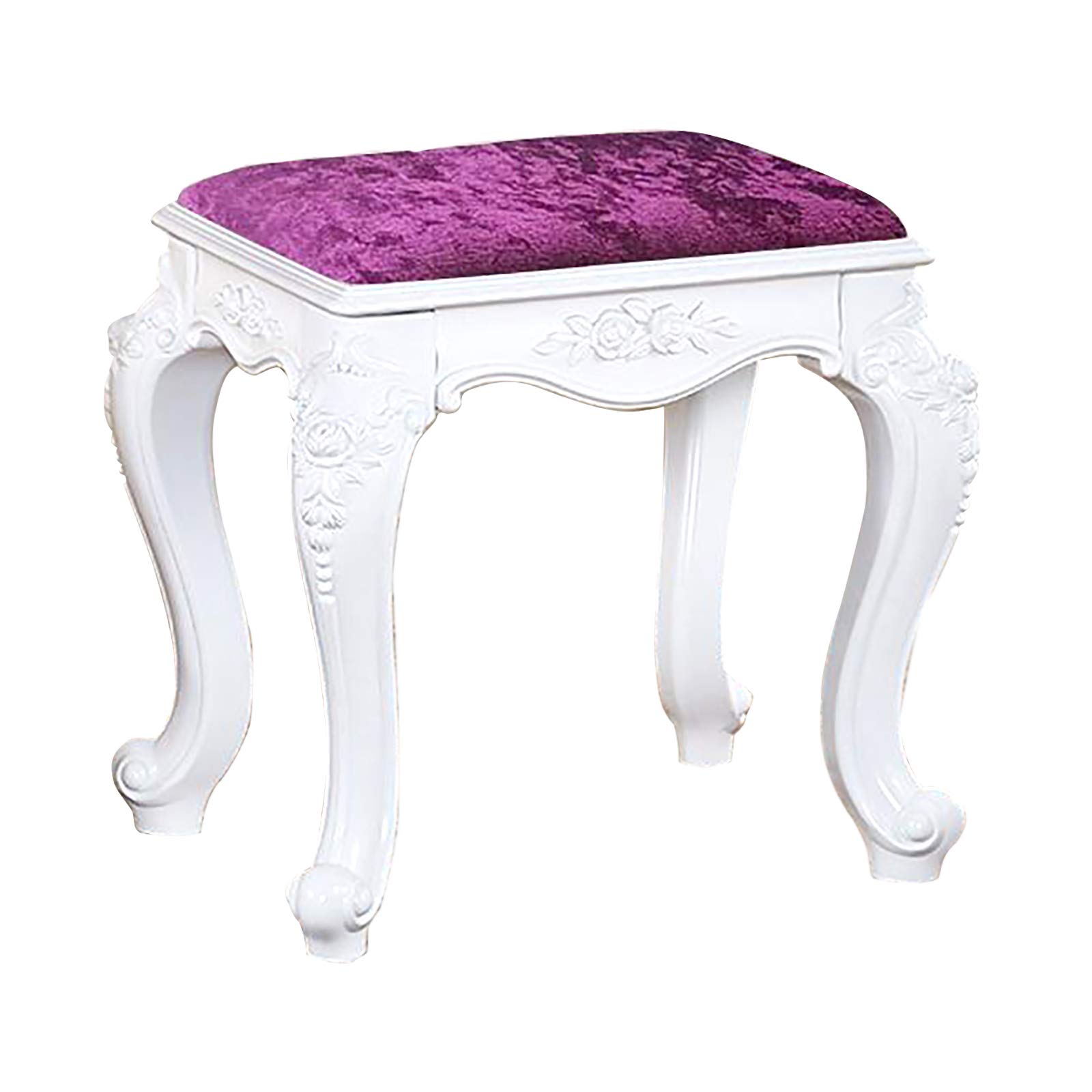 ZHIQ Velvet/PU Leather Vanity Bench Seat - Makeup Dressing Stool with ABS Legs, 40x29x45cm - Perfect for Bedroom, Boudoir & Beauty Salon (Piano Stool Style)