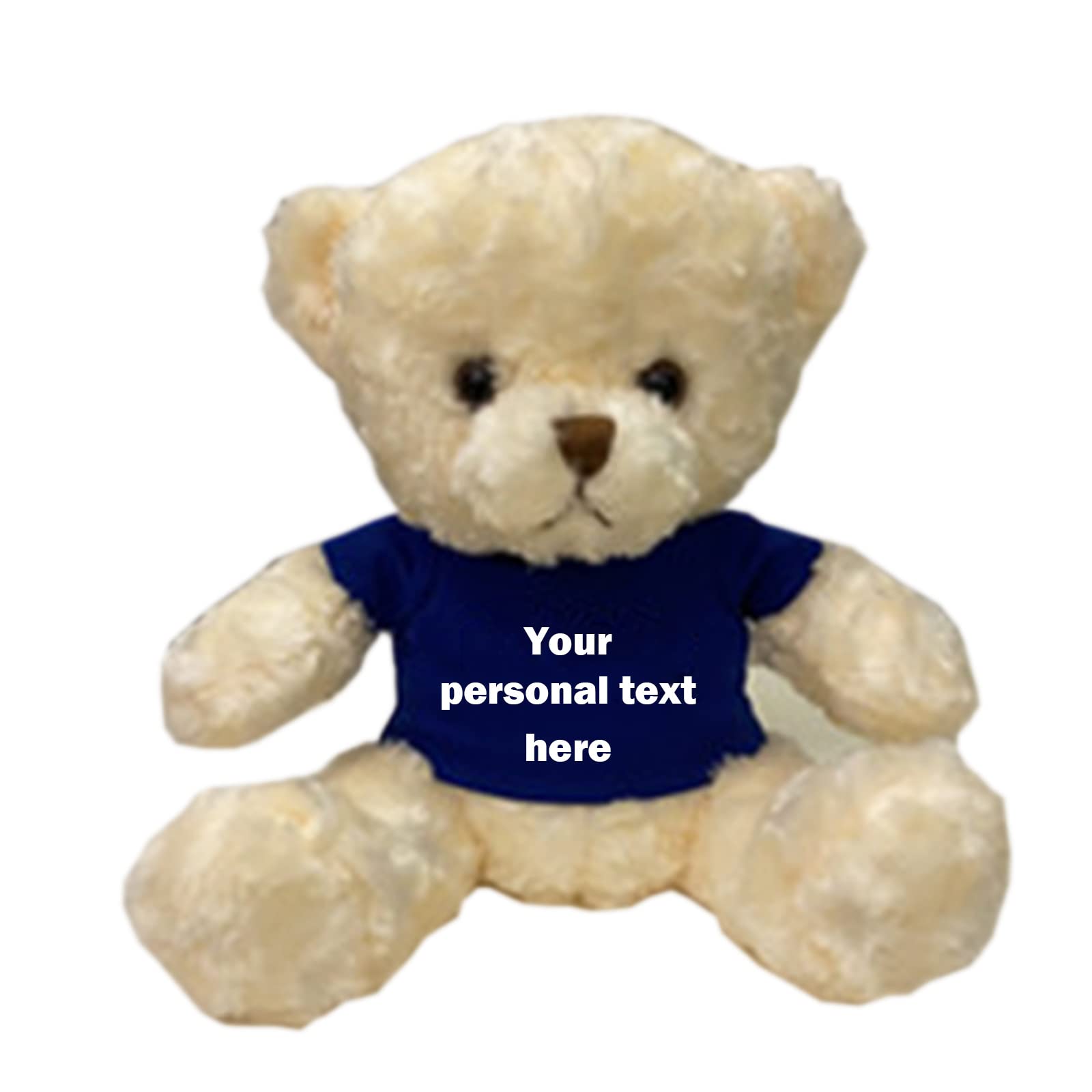 Personalized Teddy Bear Plush Toy - Custom Text Stuffed Animal Gift for Kids, Men & Women - 10 Inch White T-Shirt Design - Perfect for Birthday, Christmas, Graduation Gifts | Cute Home Decor & Special Occasion Present