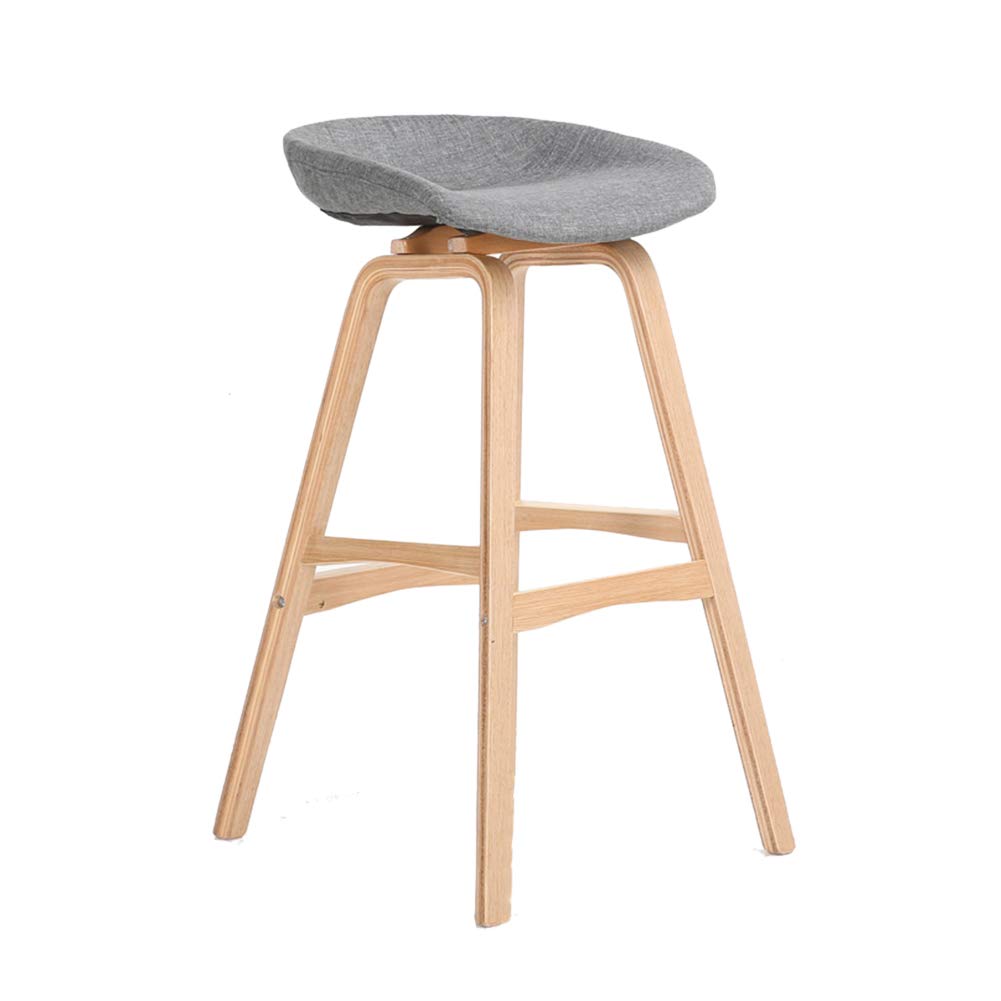 Nordic Solid Wood Bar Stool with Creative Soft Seat - Heavy Duty Counter Height Stool for Kitchen, Cafe, Breakfast Bar & Pub - Perfect for Home, Restaurant & Commercial Use