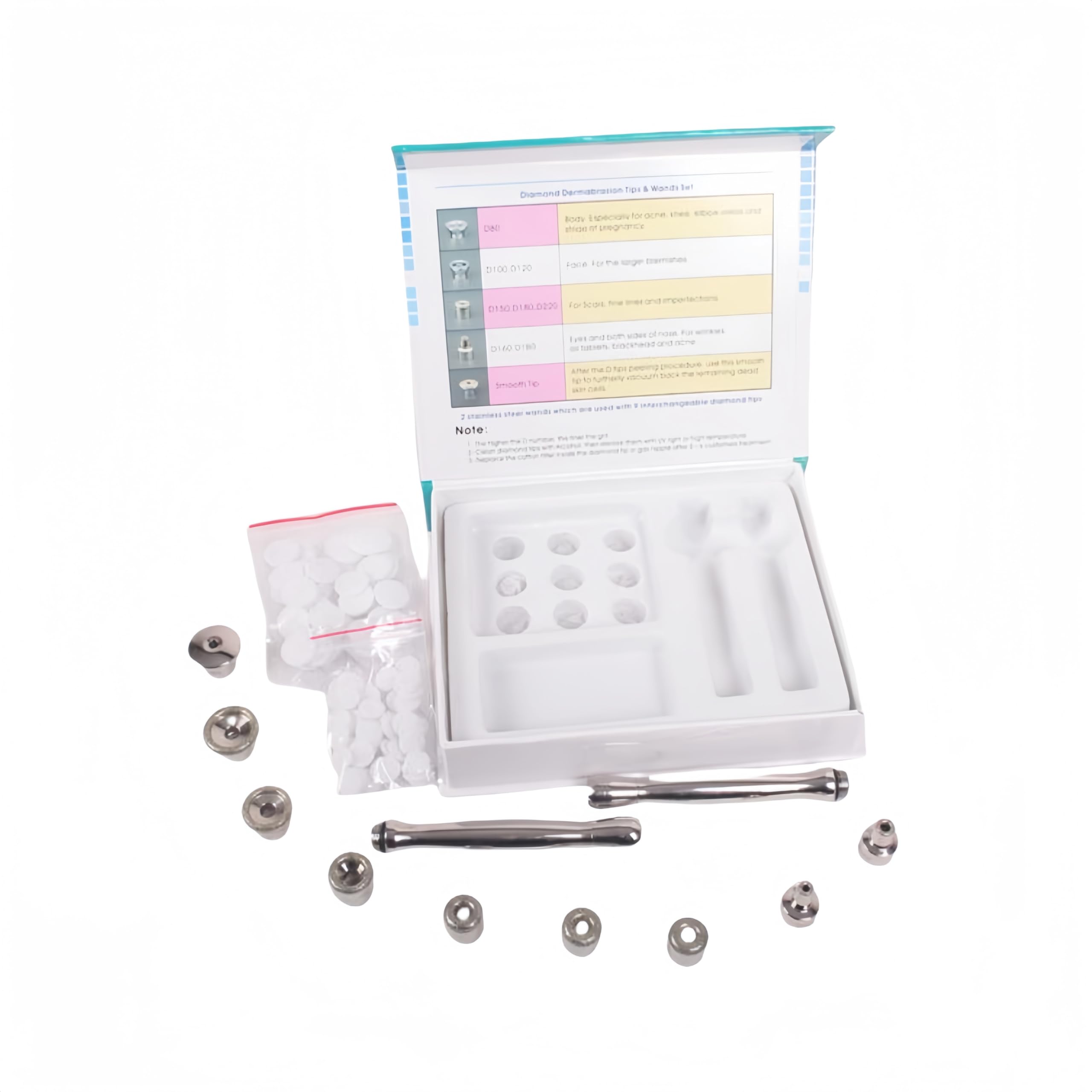 Professional Diamond Microdermabrasion Kit with 9 Diamond Tips & 2 Wands - At-Home Facial Exfoliation for Glowing Skin | Perfect for Anti-Aging, Acne Scars & Skin Rejuvenation