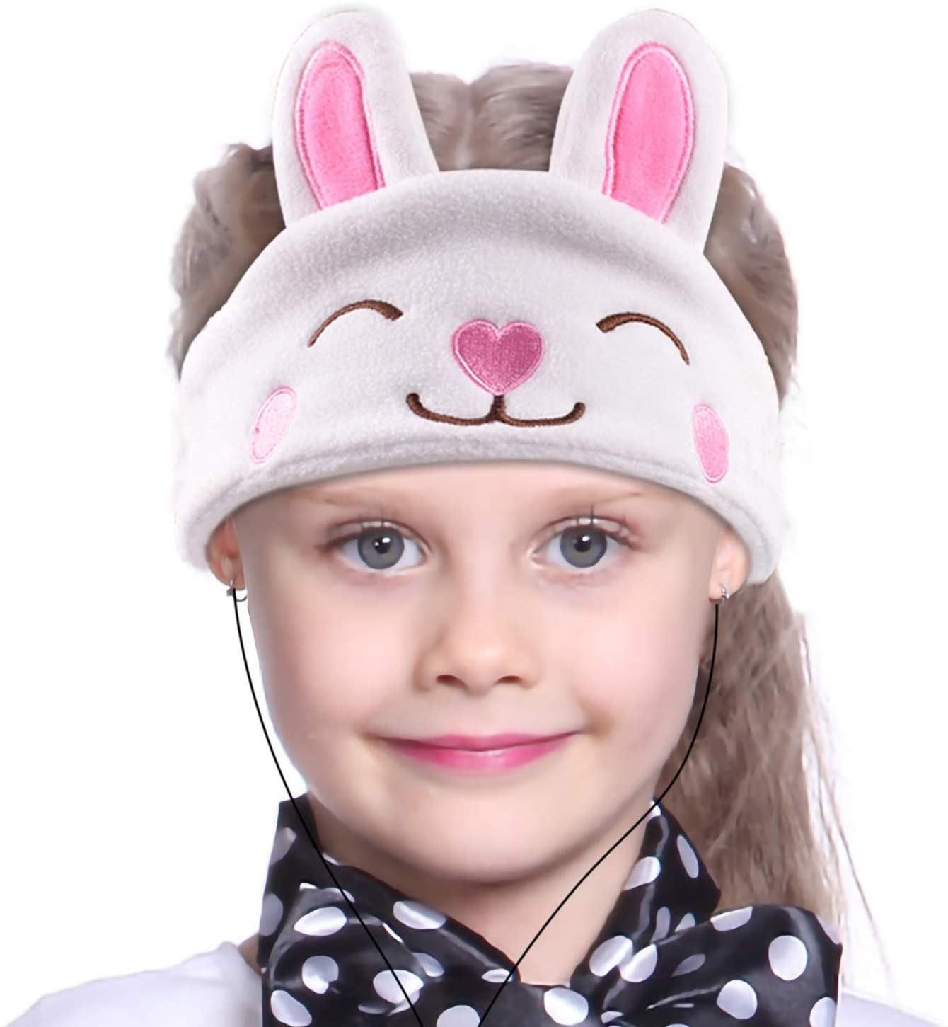Contixo H1 Adjustable Fleece Headband Headphones for Kids - Soft Rabbit Ears Design - Perfect for Winter, Travel & Cozy Indoor Use