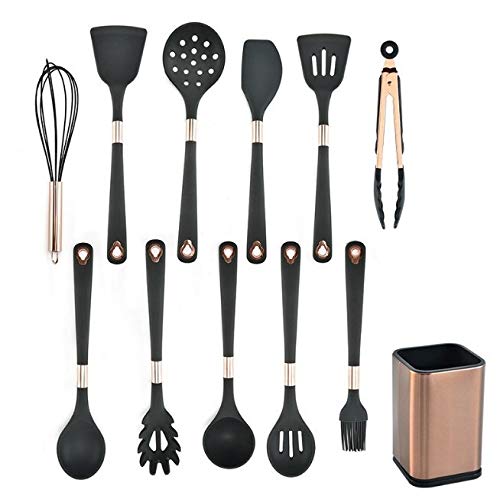 **LCM 12-Piece Silicone Kitchen Utensil Set - Non-Stick Cooking Tools with Storage Box - Spatula, Tongs & More - Perfect for Baking, Frying & Everyday Cooking**
