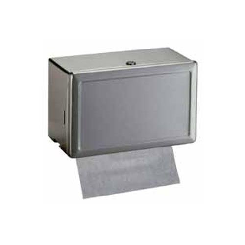 Bobrick B-263 Stainless Steel Surface-Mounted Paper Towel Dispenser - Commercial Single Fold Hand Towel Holder for Restrooms, Kitchens & Office Use