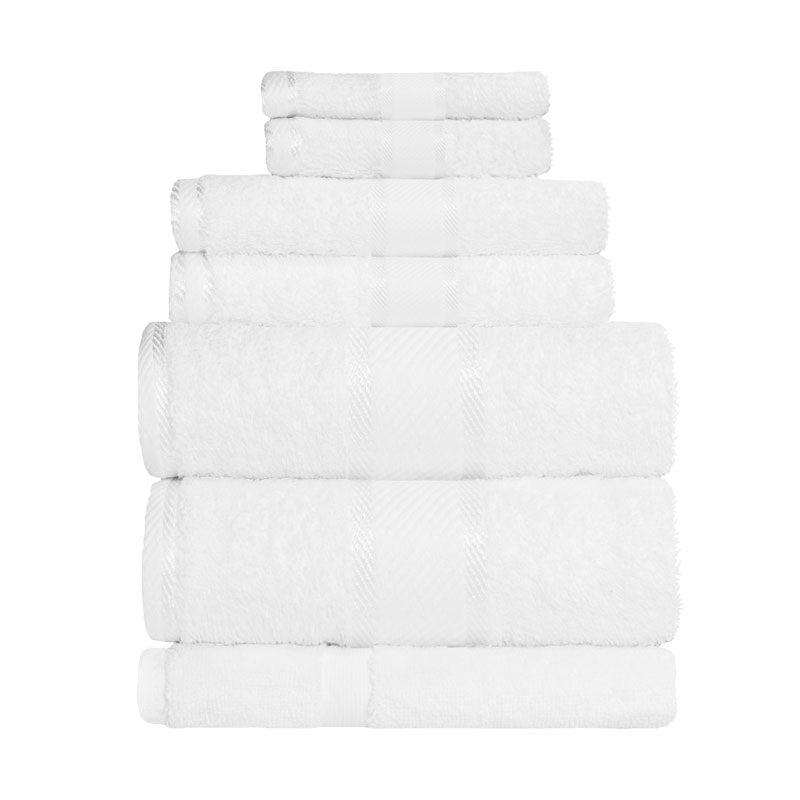 Premium 100% Cotton Bath Towels Set - 7pc White Luxury Bath Sheets for Spa, Hotel & Home Use - Soft, Absorbent & Quick-Drying
