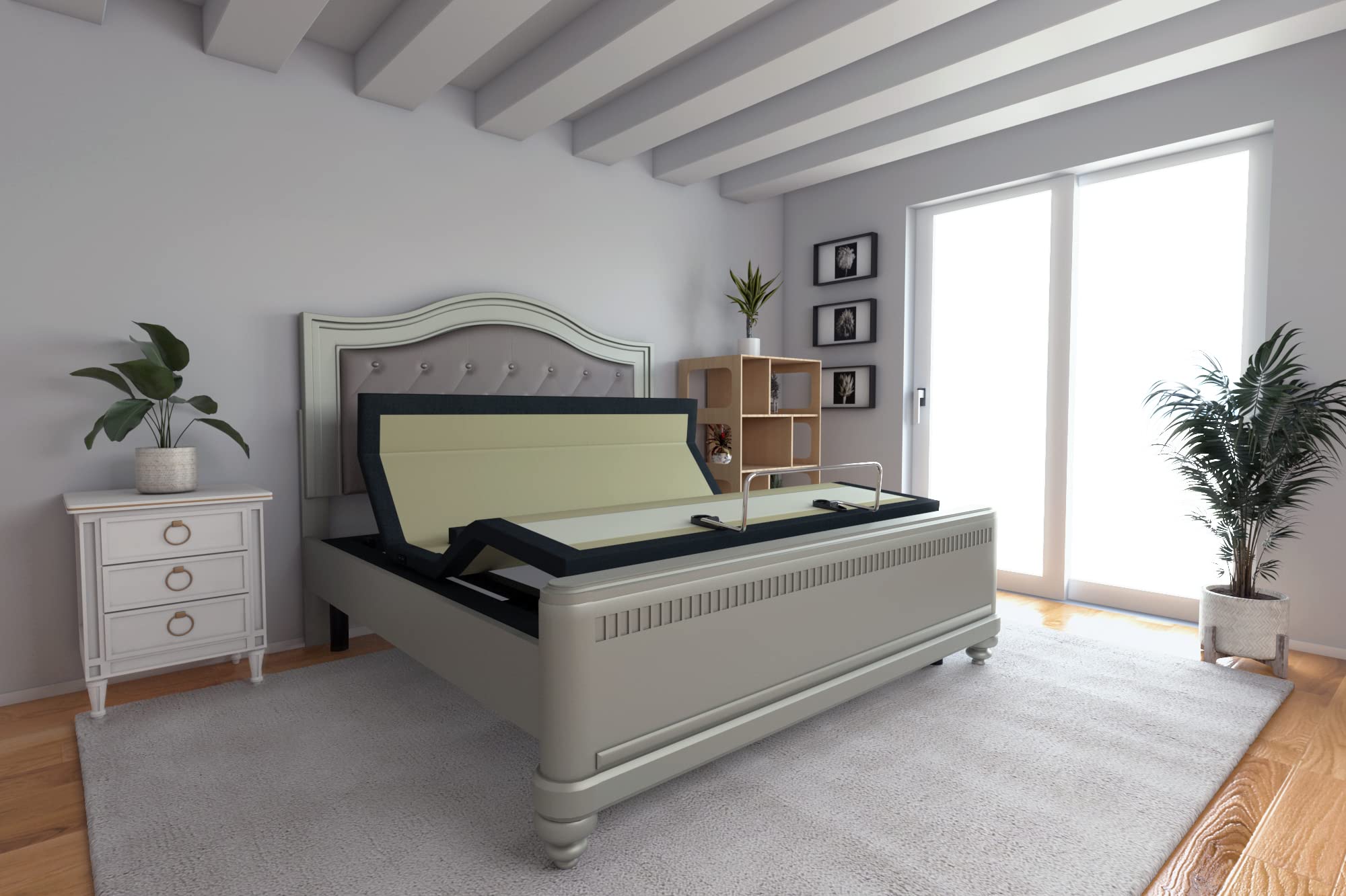 Adjustable Bed Frame with Head Tilt, Massage & Zero-Gravity - Twin XL Size with Bluetooth, USB Ports & Memory Foam Mattress Set - Perfect for Back Pain Relief, Reading & Relaxing in Bedroom