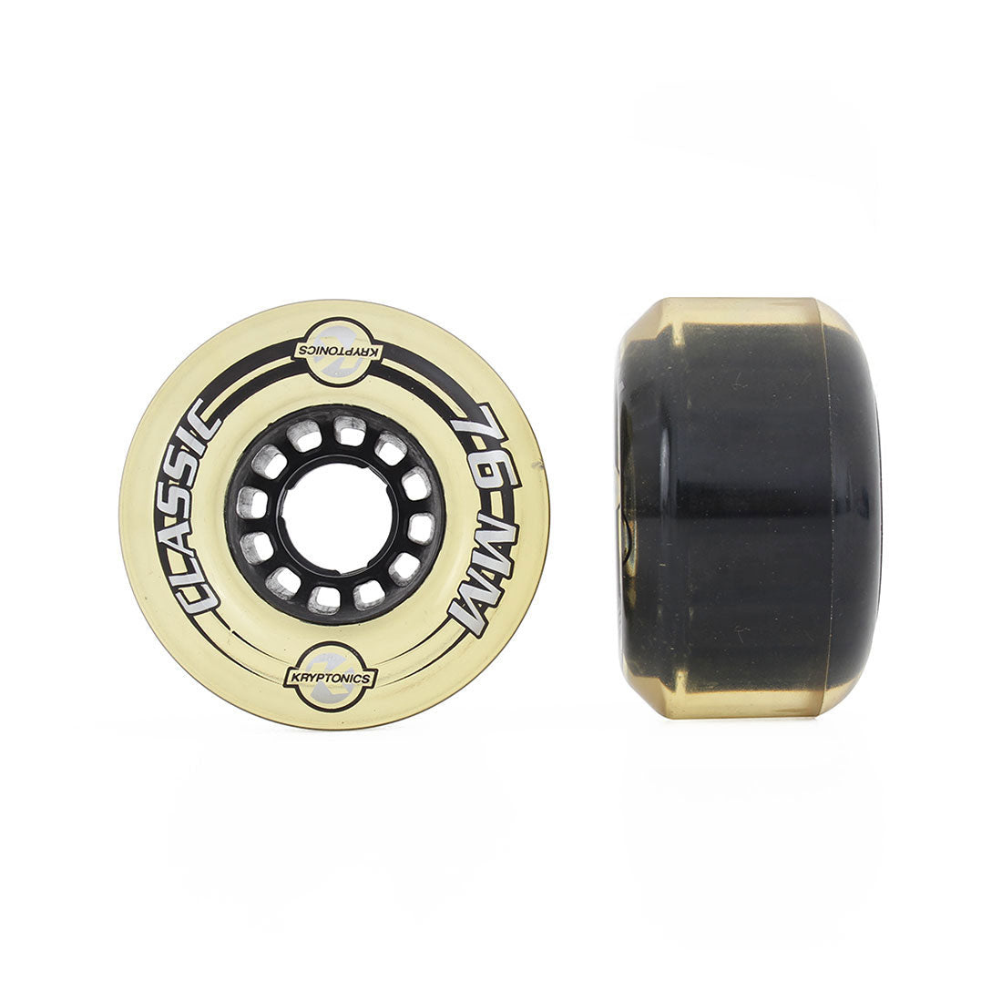 Kryptonics Classic 76mm 80a 4pk Clear Skateboard Wheels - Smooth Ride for Cruising, Street & Park Skating