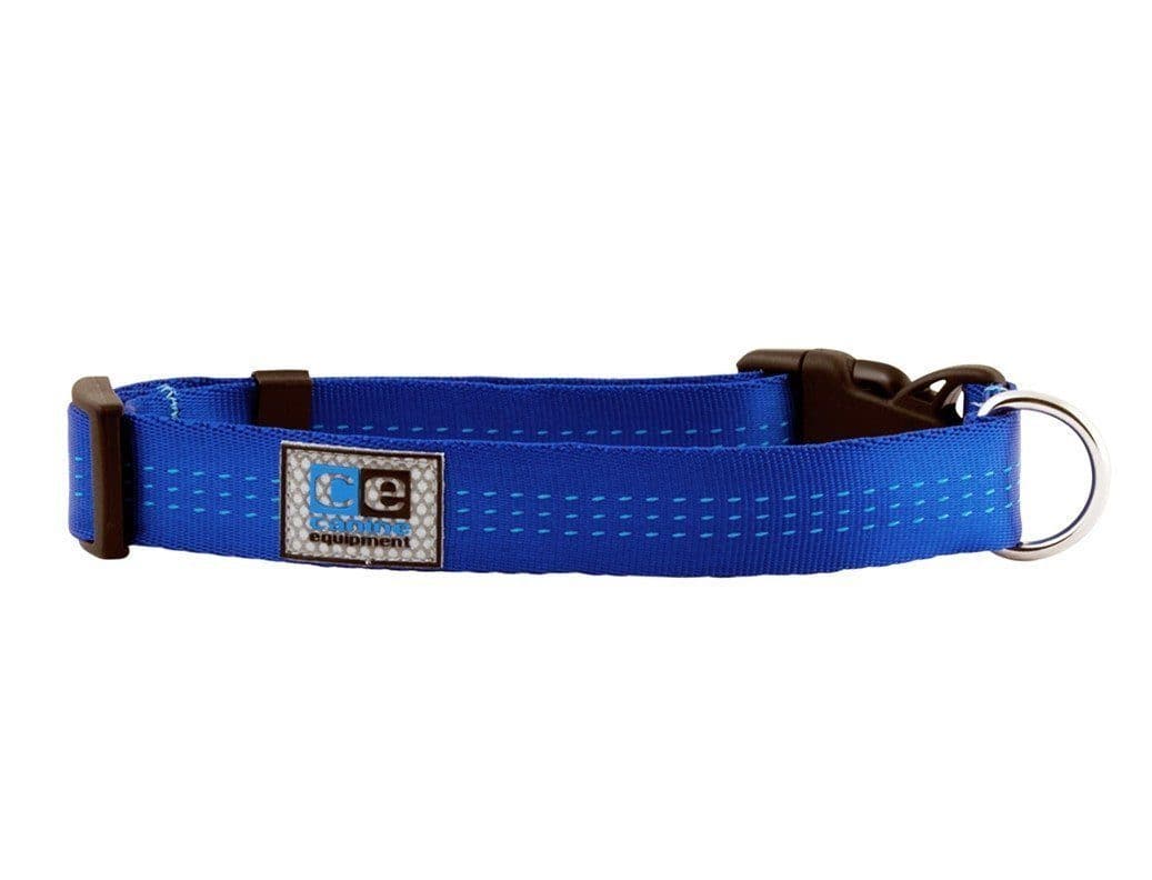 Technika Quick Release Tubular Dog Collar with Clip - Blue | Adjustable & Comfortable for Small, Medium & Large Dogs | Perfect for Walking, Training & Outdoor Adventures
