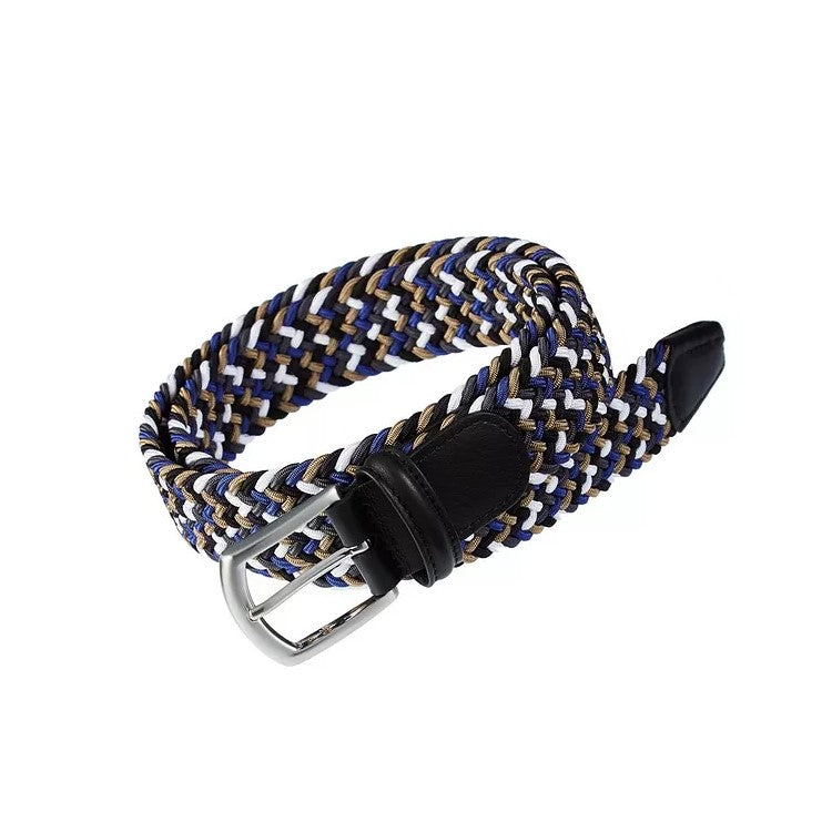 3.5cm Woven Elastic Belt for Women & Men - Adjustable Waistband (Black, Blue, White, Brown) - Perfect for Pants, Skirts, Dresses & DIY Sewing Projects