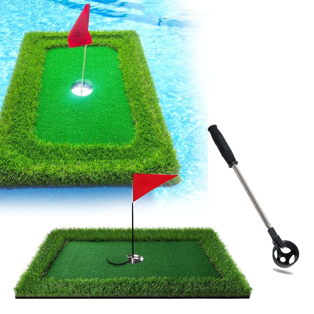 Floating Golf Green for Pool - Portable Chipping Practice Target - Waterproof Golf Training Aid for Men - Perfect for Backyard Pool & Lake Practice