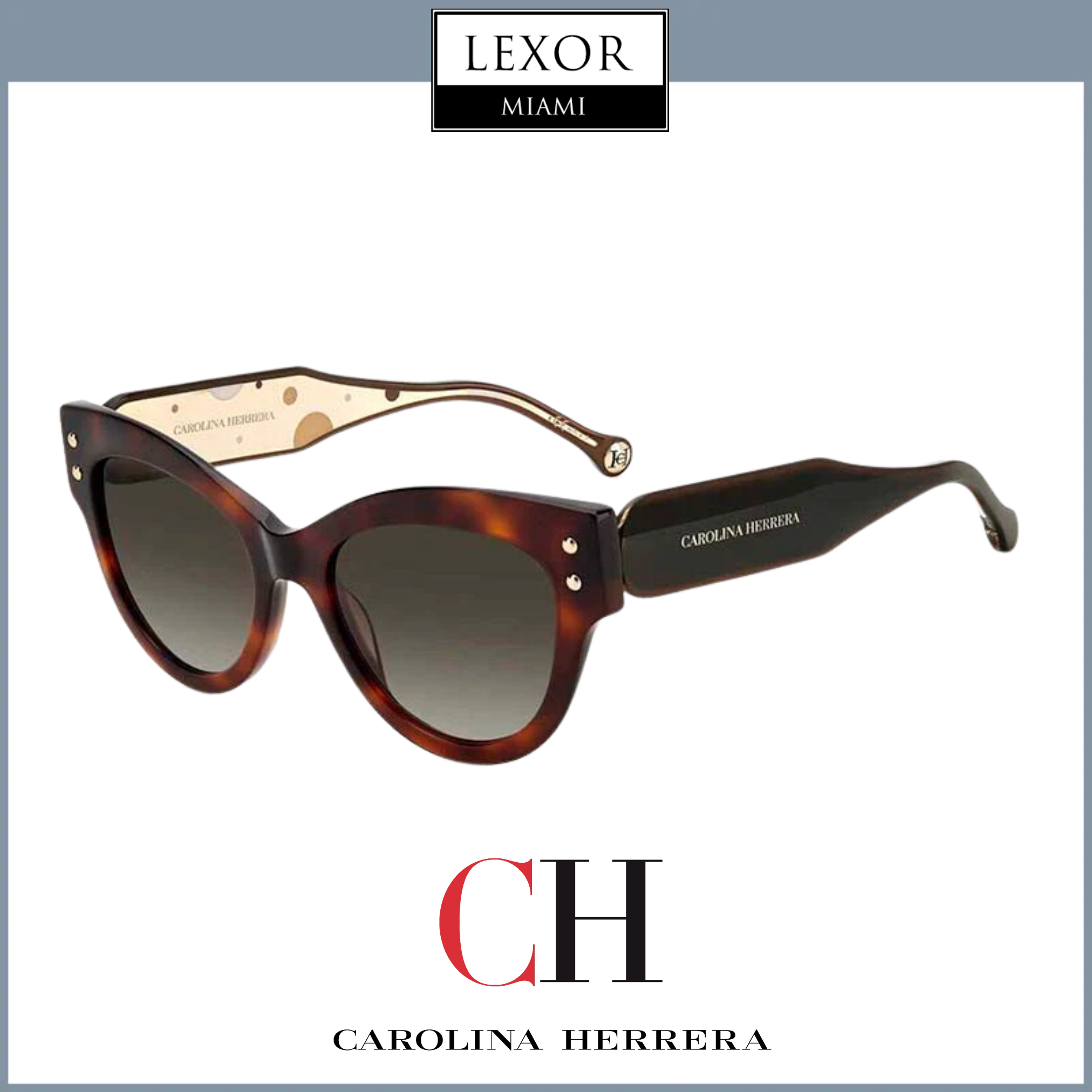 Carolina Herrera CH 0009/S 005L HA 54/19 Women's Designer Sunglasses - UV Protection, Fashionable & Lightweight for Outdoor Activities, Beach & Driving