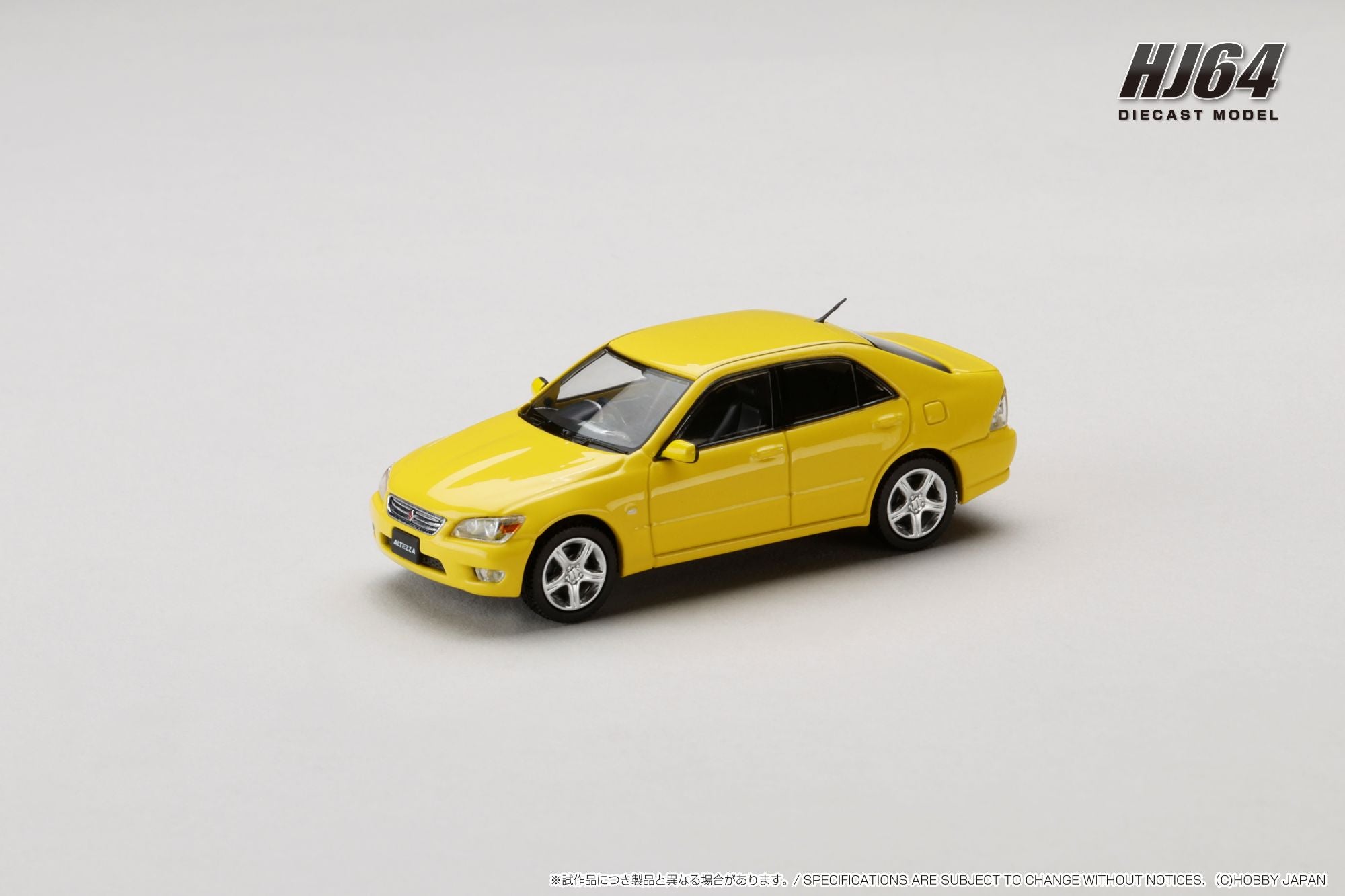 PREORDER Hobby Japan 1:64 Scale Toyota ALTEZZA RS200 (E10) 1998 Diecast Model Car - Super Bright Yellow - Collectible Miniature Vehicle for Display, Racing Enthusiasts & Japanese Car Fans