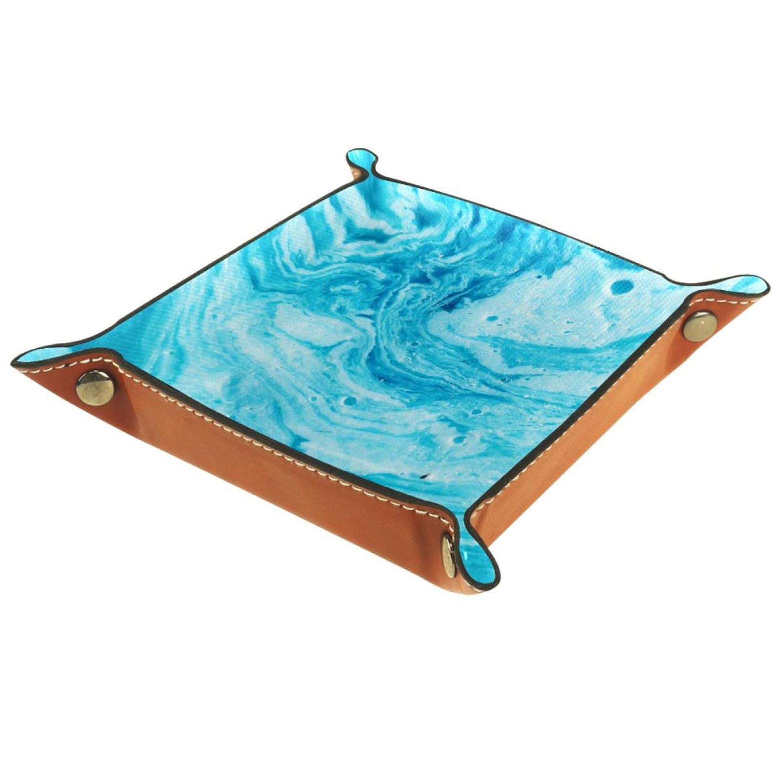 Blue Abstract Metal Dice Rolling Tray with Colorful Flowers - 8x8 Inch for RPG, D&D & Tabletop Games | Perfect for Dungeons & Dragons Sessions, Board Game Nights & Roleplaying Adventures