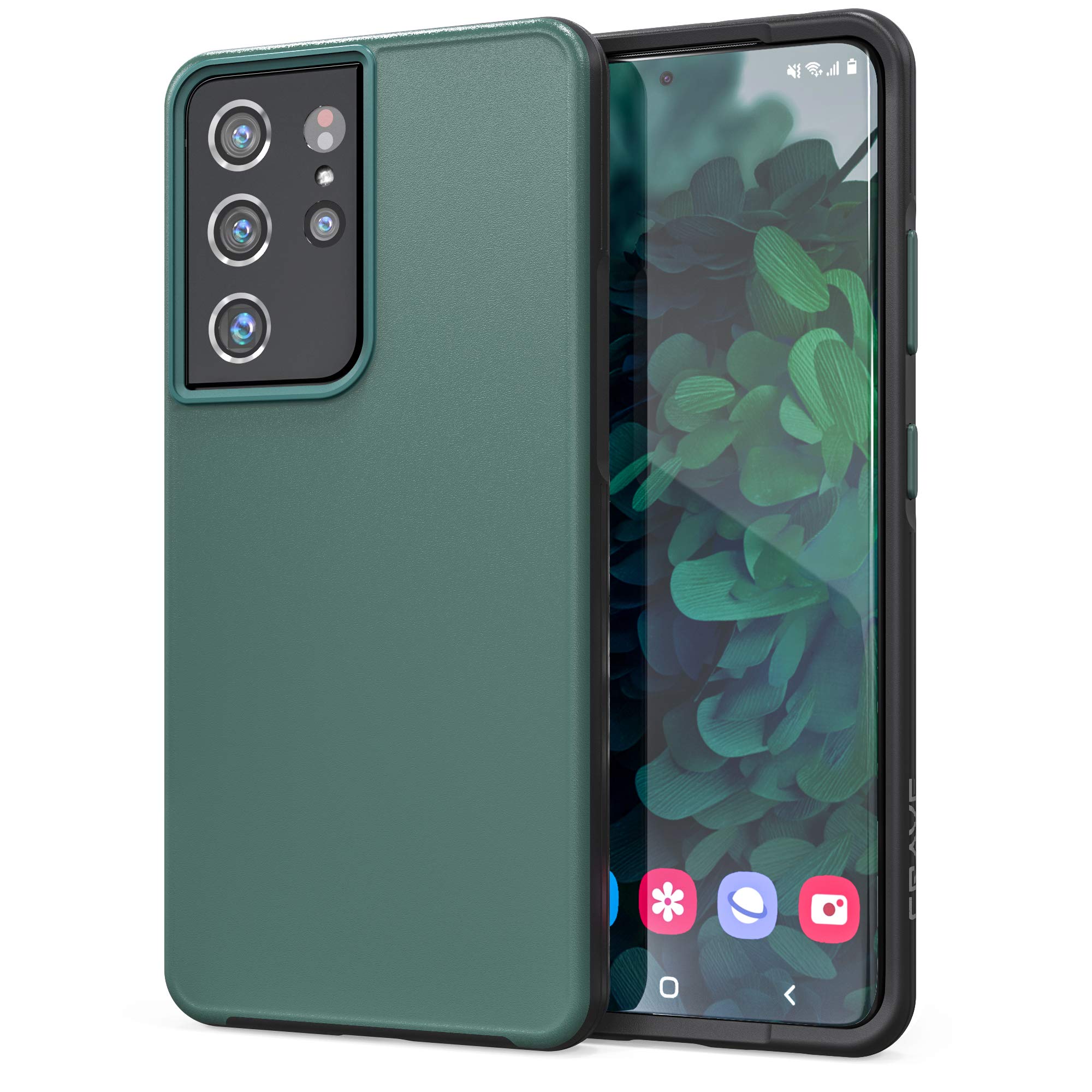 Shockproof Samsung Galaxy S21 Ultra Case (6.8 inch) - Slim Guard Protective Cover for S21 Ultra 5G | Forest Green | Perfect for Outdoor Activities & Daily Protection