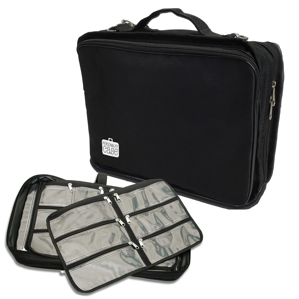 The Beadsmith Crafter’s Tote – 12 x 10 Inch Personality Case with Shoulder Strap & Removable Zippered Pockets | Perfect for Arts & Crafts Storage, Travel Organizer, Toiletry Bag & Makeup Case | Ideal for DIY Projects, Camping Trips & On-the-Go Organization