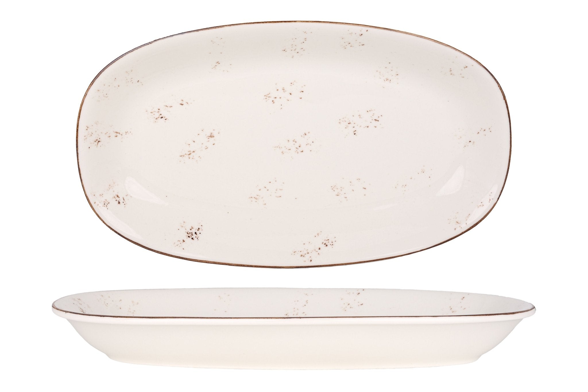 Premium Grain Service Plate 34x19 cm - Elegant Serving Tray for Dining, Buffets, and Party Entertaining