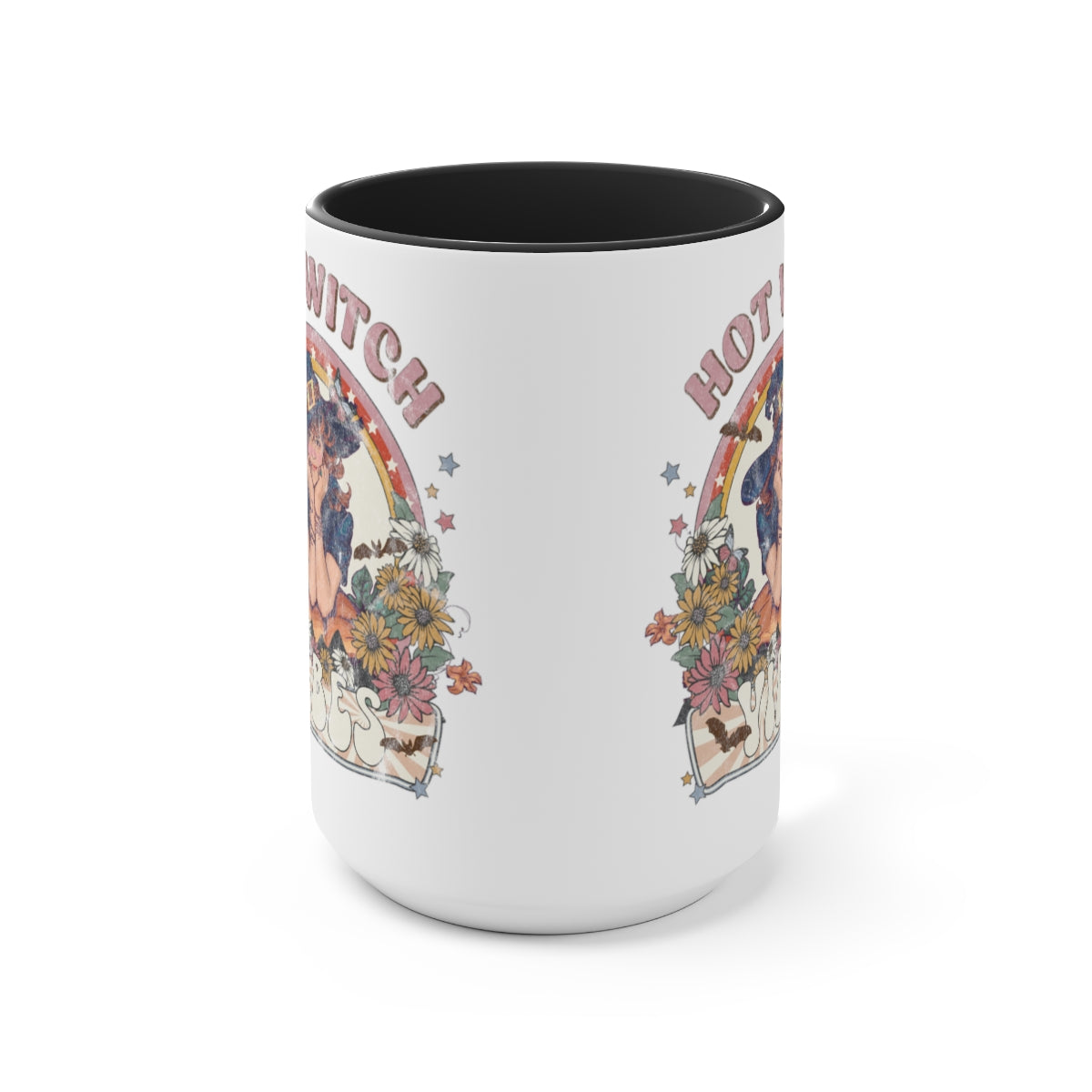 15 oz Retro Witch Coffee Mug - Halloween Witch Vibes Ceramic Cup for Coffee, Tea & Hot Drinks - Perfect for Halloween Parties, Witch-Themed Decor & Gifts