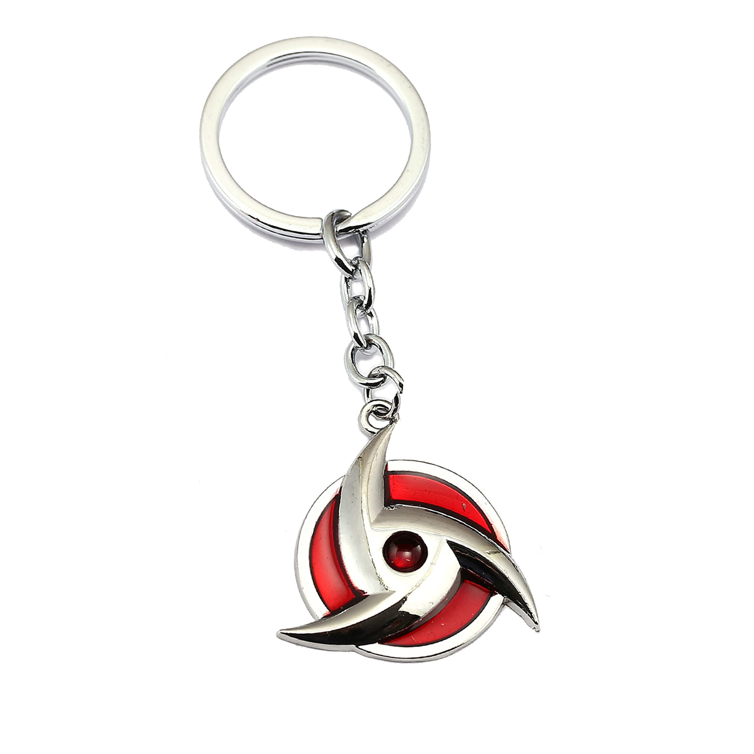HappyShip Naruto Sharingan Leaf Village Alloy Keychain Pendant - Anime Jewelry Accessory for Backpacks, Cosplay & Gift Giving
