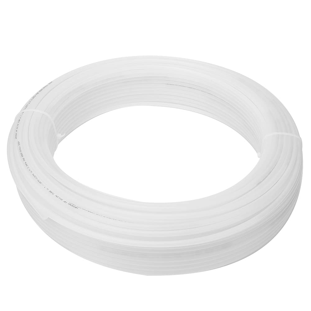 **Durable 8x6mm White Nylon Pneumatic Hose - High Pressure 3.2Mpa, Alkali-Resistant, Oil & Water Compatible (100m Roll) - Ideal for Air Compressors, Hydraulic Systems & Industrial Applications**