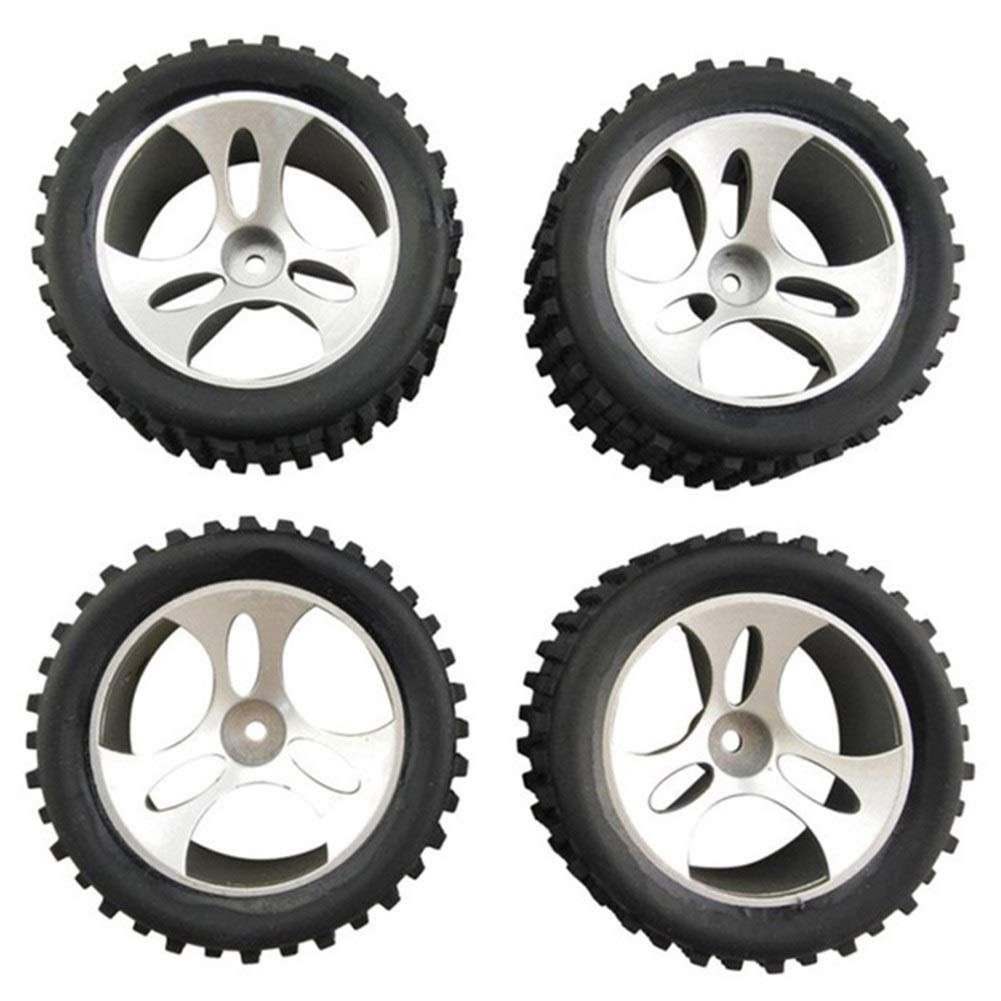 ZHOFPENGF 4Pcs Replacement Wheels for Wltoys A959 & A959-01 RC Cars - Durable Spare Parts Accessories (Black/Gray) - Perfect for Off-Road Racing & DIY RC Car Upgrades