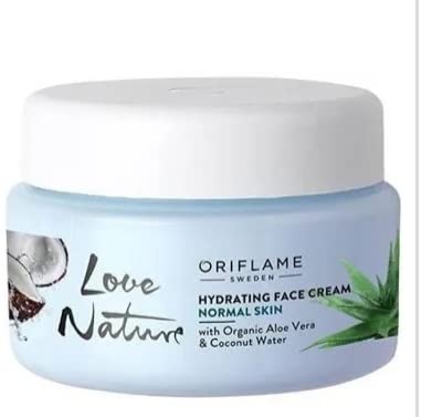 Hydrating Face Cream for Normal Skin with Organic Aloe Vera & Coconut Water - 50ml Pack | Daily Moisturizer for Soft, Glowing Skin