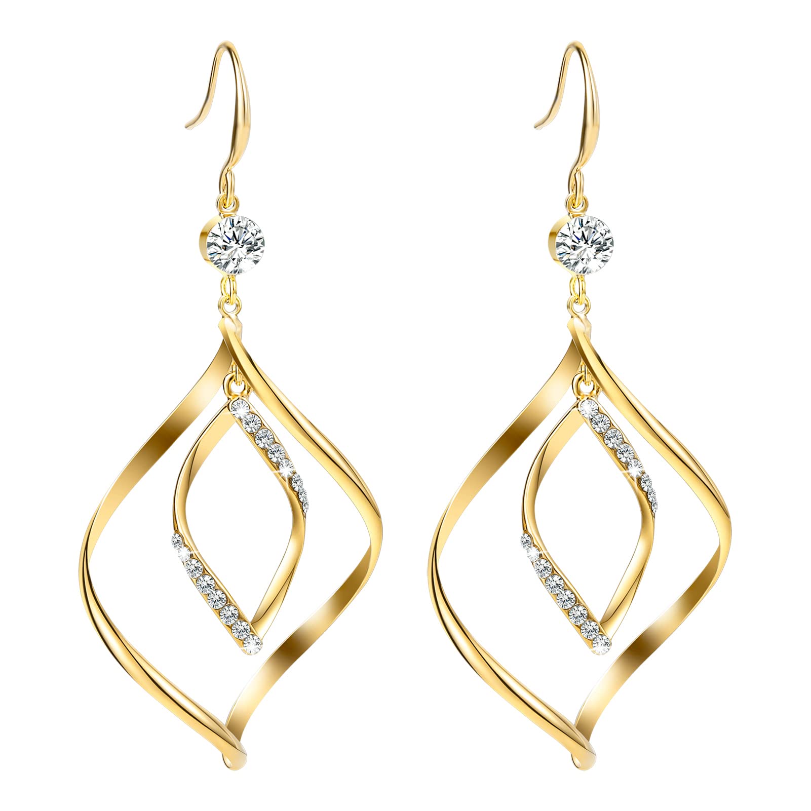 14K Gold Plated Boho Chandelier Drop Earrings for Women - Geometric Statement Dangle Earrings with Chain Tassel Design | Perfect for Parties, Weddings & Everyday Wear