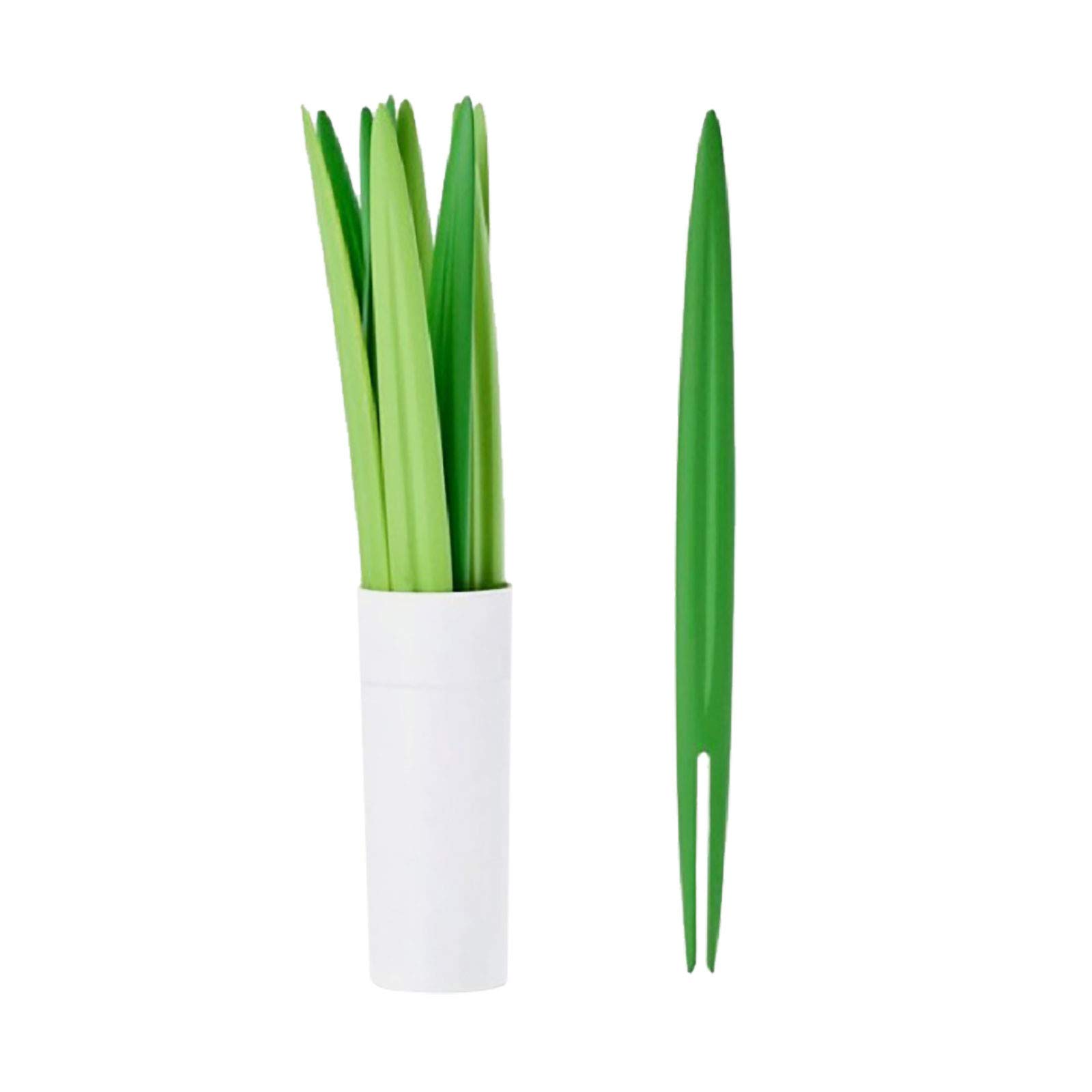 Eco-Friendly Bamboo Leaf Shaped Fruit Forks - 10Pcs Natural Wooden Skewers for Party Appetizers, Fruit Platters & BBQ | Sustainable Kitchen Utensils for Picnics, Weddings & Home Entertaining