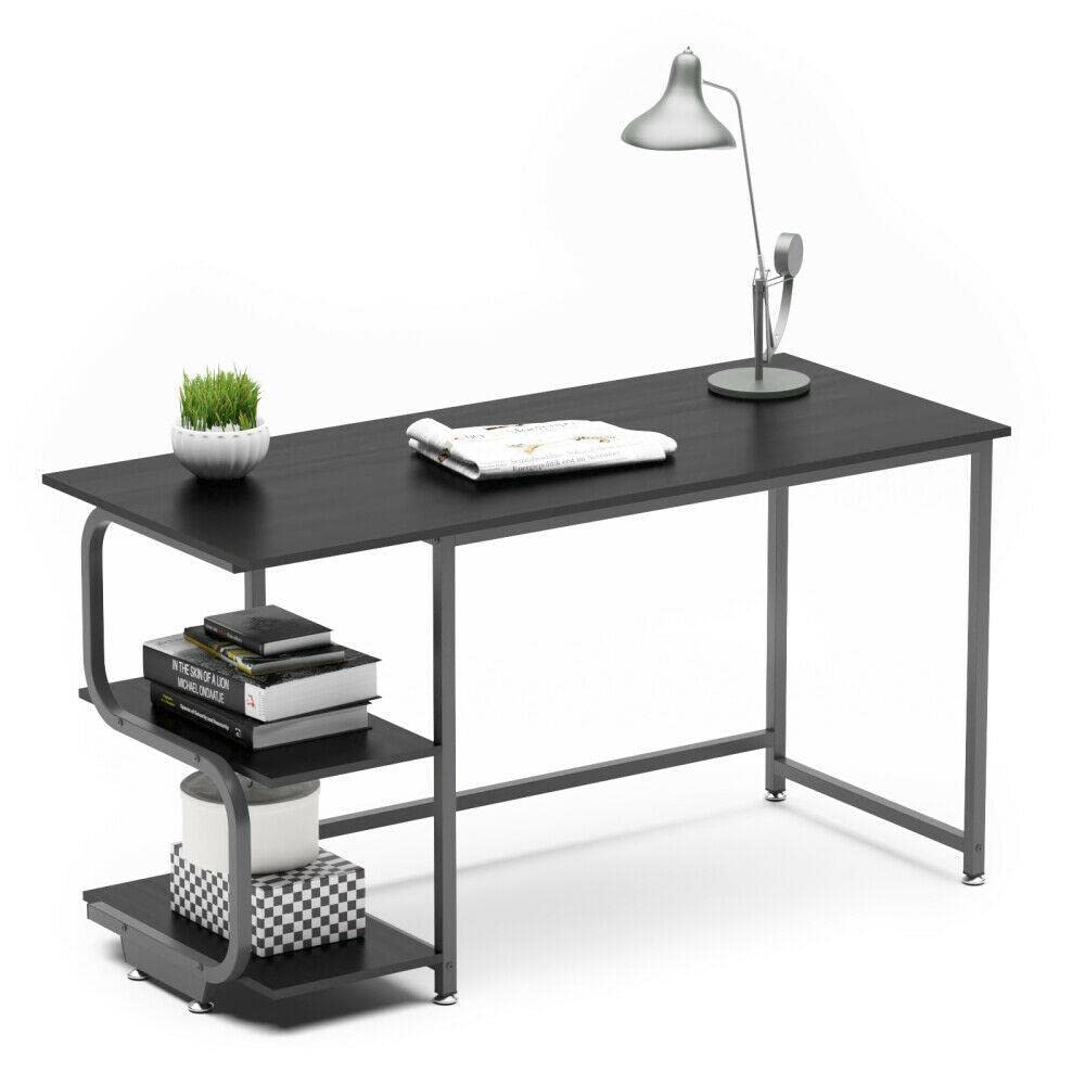 Gaming Computer Desk with Shelves - Home & Office Workspace