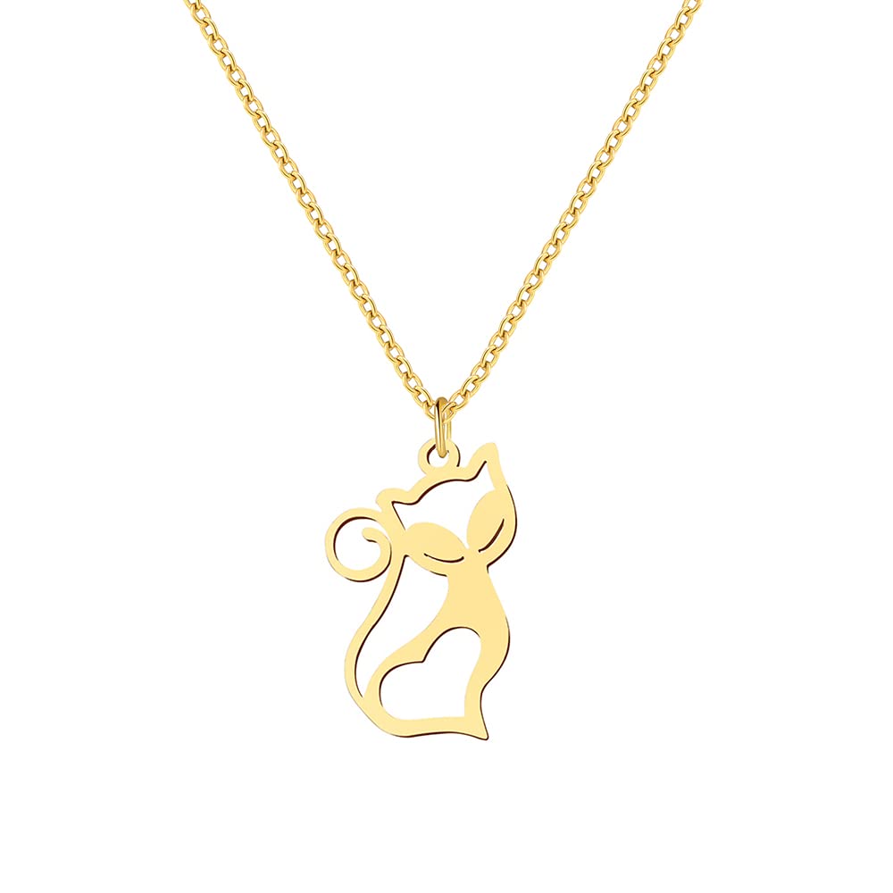 Stylish Cat Moon Necklace for Women & Teen Girls - Elegant Cat Pendant Jewelry for Birthday, Christmas & Valentine's Day Gifts - Perfect Friendship Necklace for Cat Lovers (313B)