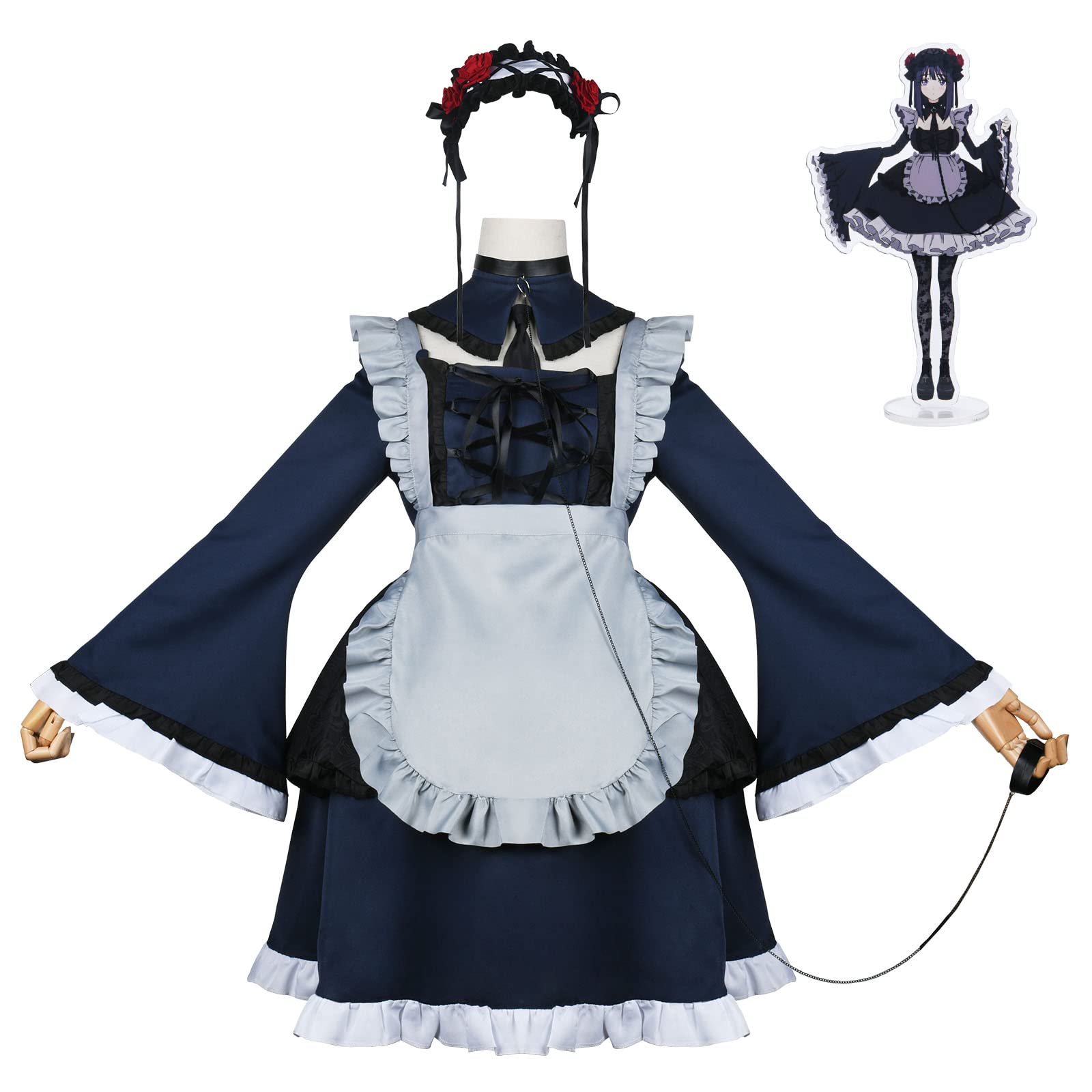 9Pcs My Dress Up Darling Cosplay Costume - Marin Kitagawa Outfit & Figure Stand Set | Anime Convention, Halloween Dress Up, Cosplay Photoshoot