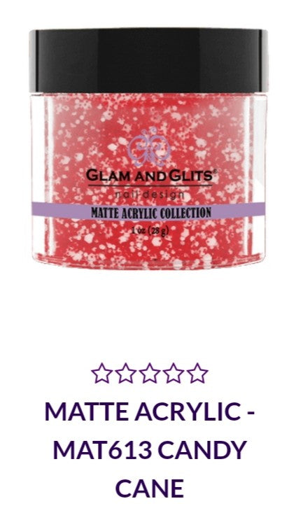 GLAM AND GLITS Matte Nail Polish - MA613 Candy Cane Red (1 oz) for Holiday Parties & Winter Nail Art