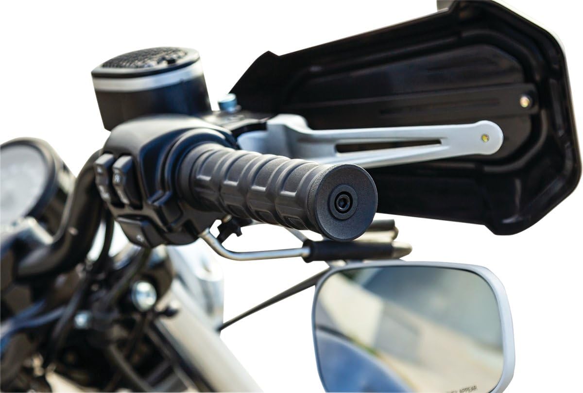 Kuryakyn 6673 Dillinger Handlebar Grips for 1996-2019 Harley-Davidson Motorcycles - Dual Cable Throttle Control, Satin Black (1 Pair) - Comfortable Ride for Cruisers & Touring Bikes