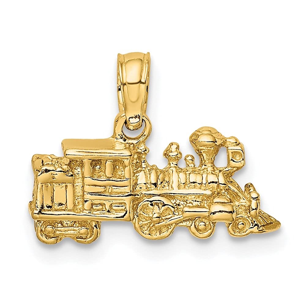 14K Gold 3D Miniature Train Charm Pendant Necklace for Women - Elegant Dainty Jewelry Gift for Birthday, Anniversary & Travel Lovers