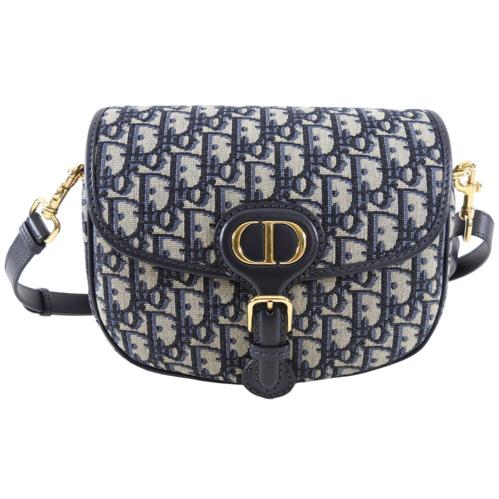 Christian Dior Navy Blue Oblique Jacquard Medium Bobby Bag - Luxury Designer Handbag for Women, Perfect for Work, Travel & Special Occasions