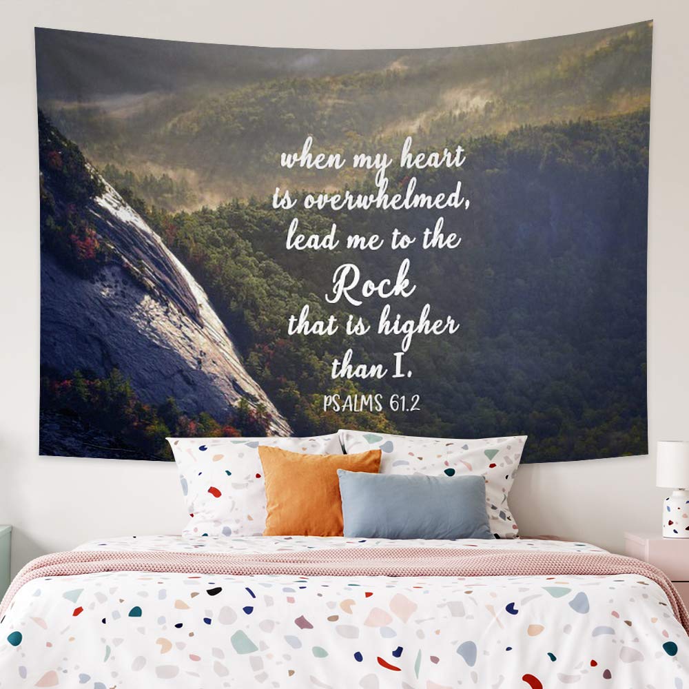 Inspirational Bible Verse Tapestry - Psalm Wall Art for Bedroom & Dorm Decor