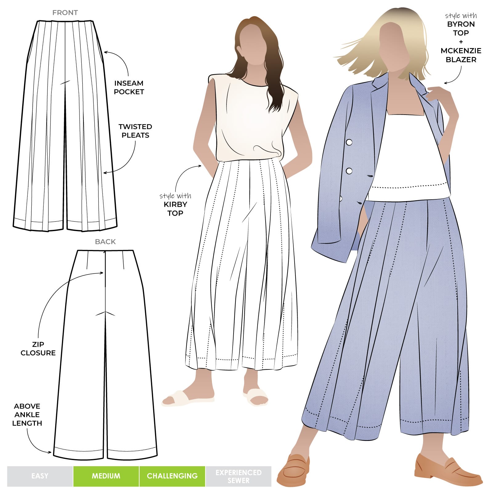 Style Arc Atlas Woven Pants - Size 04-16 | Women's High Waist Casual Trousers for Work & Everyday Wear