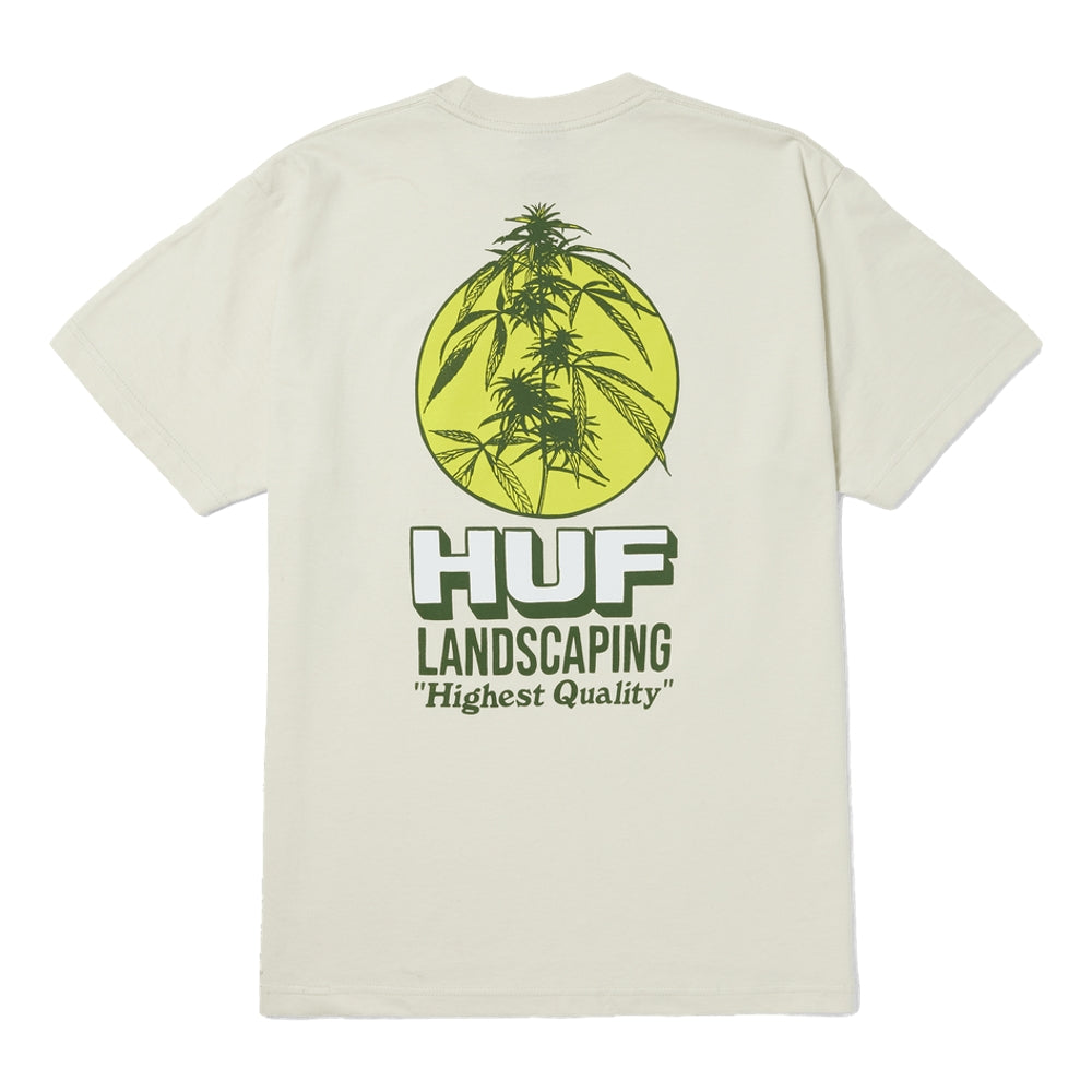 HUF HUF LANDSCAPING Short Sleeve T-Shirt in Bone Color - Casual Streetwear for Men, Perfect for Skateboarding and Urban Fashion
