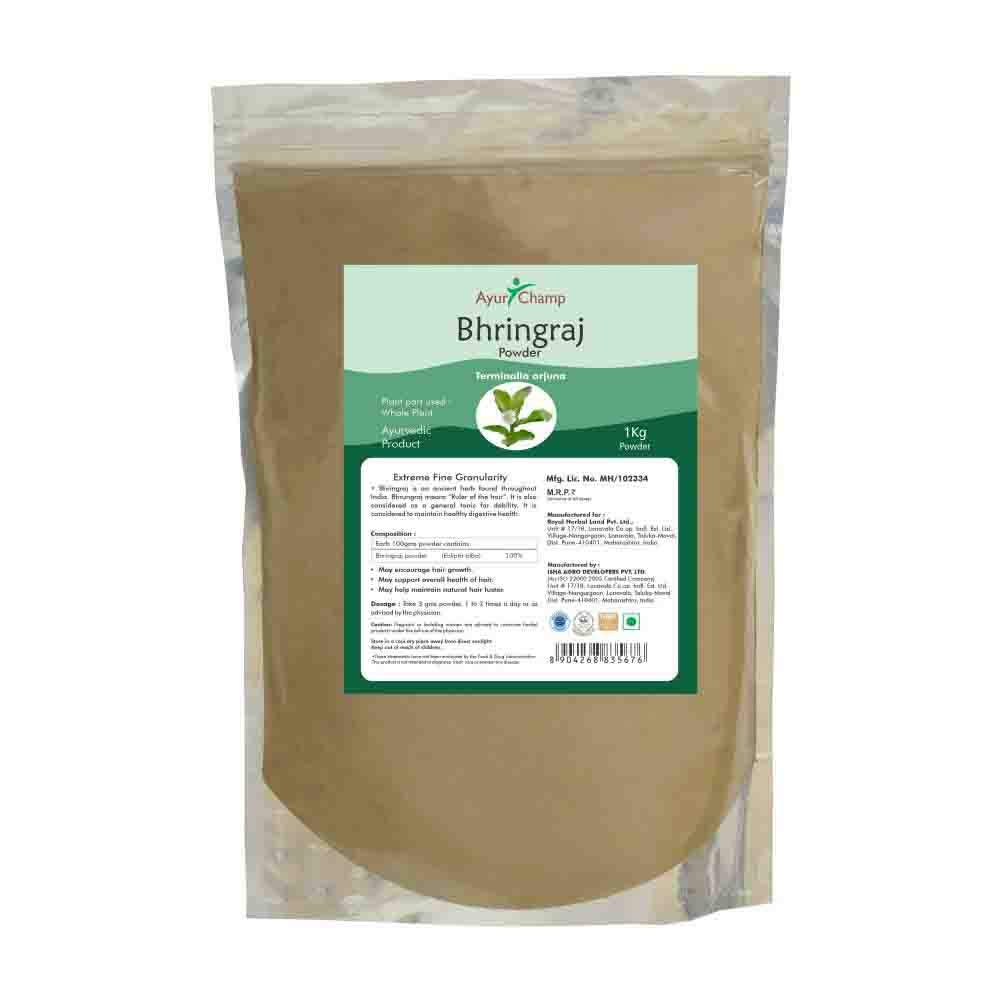 Ayur Champ Bhringraj Powder for Hair Growth - 1000g | Natural Ayurvedic Herbal Remedy for Thicker, Longer Hair | Promotes Scalp Health & Reduces Hair Fall | Perfect for DIY Hair Masks & Ayurvedic Treatments
