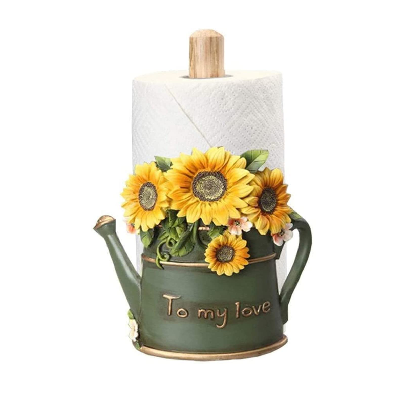 Euro Style Free-Standing Sunflower Paper Towel Holder - Standing Paper Towel Roll Dispenser & Kitchen Countertop Organizer | Perfect for Kitchen, Bathroom, Office & RV Use