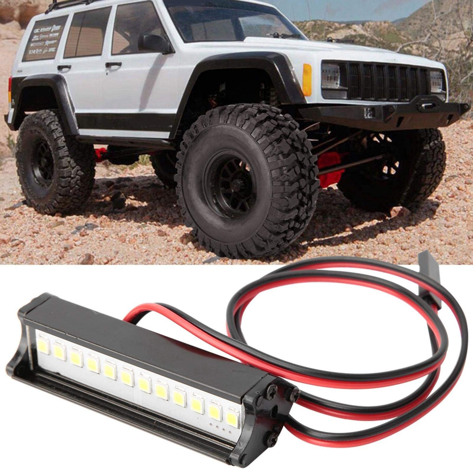Voluxe RC LED Light Kit for 90048 10 RC Car TRX4 SCX10 - White 5V-7.4V Waterproof LED Lights for Off-Road Crawlers & Trail Trucks - Perfect for Night Driving and RC Car Customization