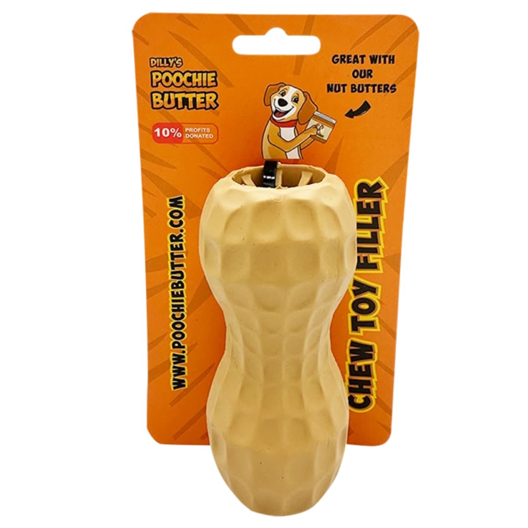 Natural Rubber Dog Peanut Butter Toy - Durable Treat Dispenser & Interactive Chew Toy for Medium Dogs - Fun for Fetch, Chase & Training - Perfect for Playtime, Outdoor Activities & Mental Stimulation